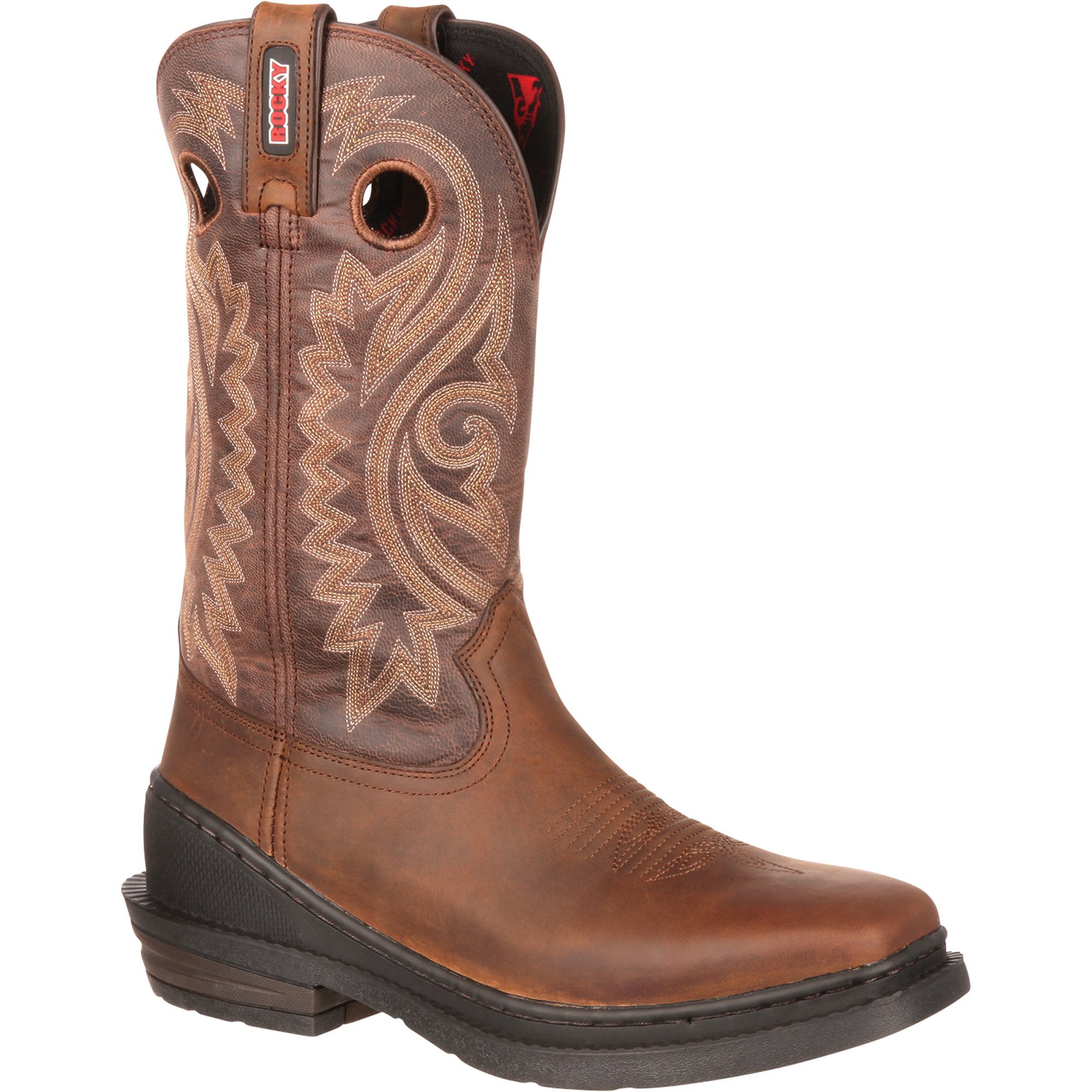 Rocky Men's 12in. Waterproof Western Square Toe Work Boots - Brown ...