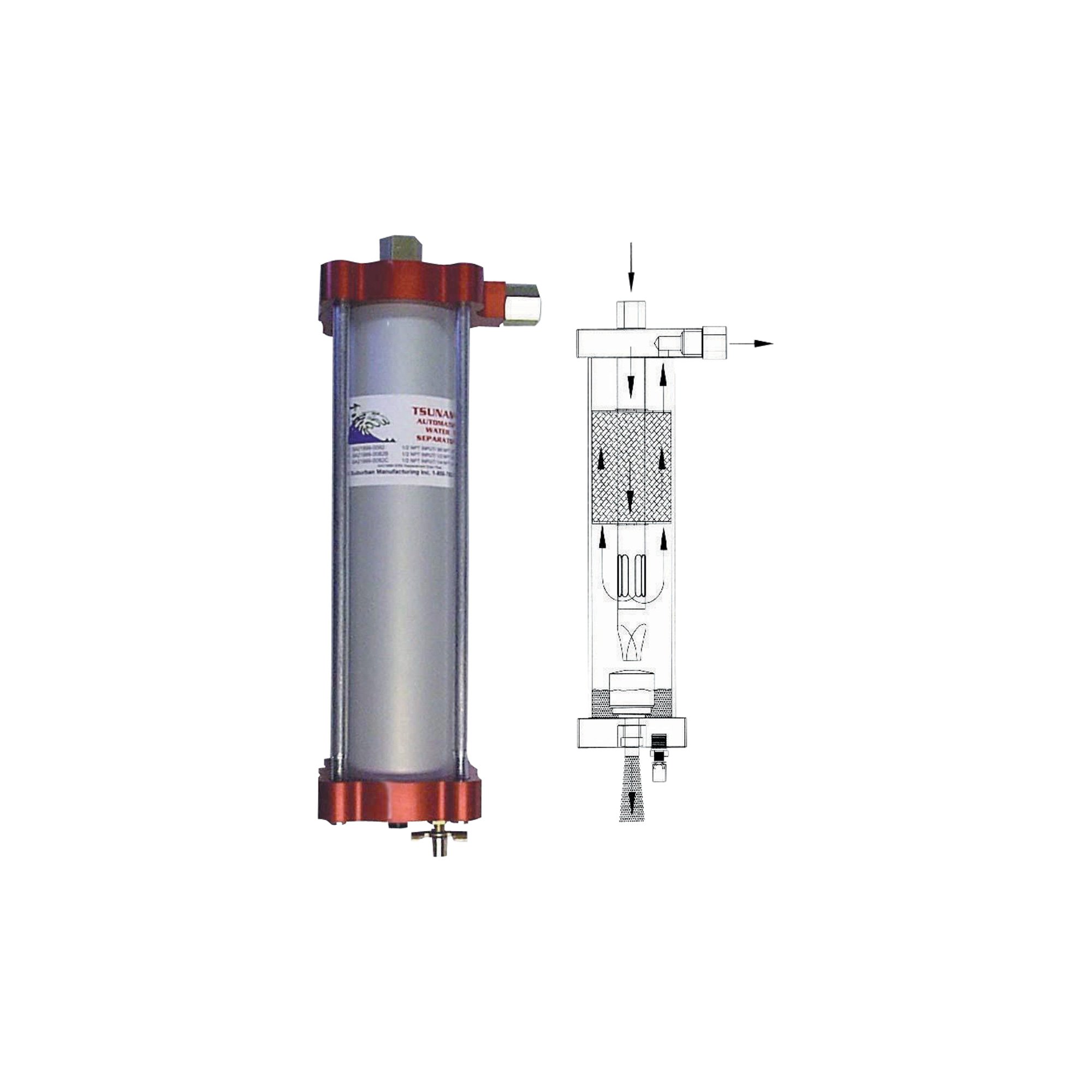 Water Separator — 1/2in. Inlet, 3/8in. Oulet