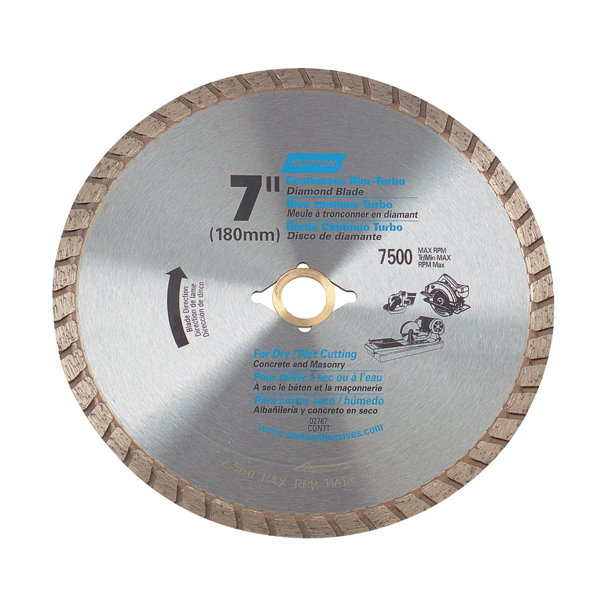 Norton Clipper Classic Dry-Cutting Blade, 7in. Dia, Diamond, Model ...