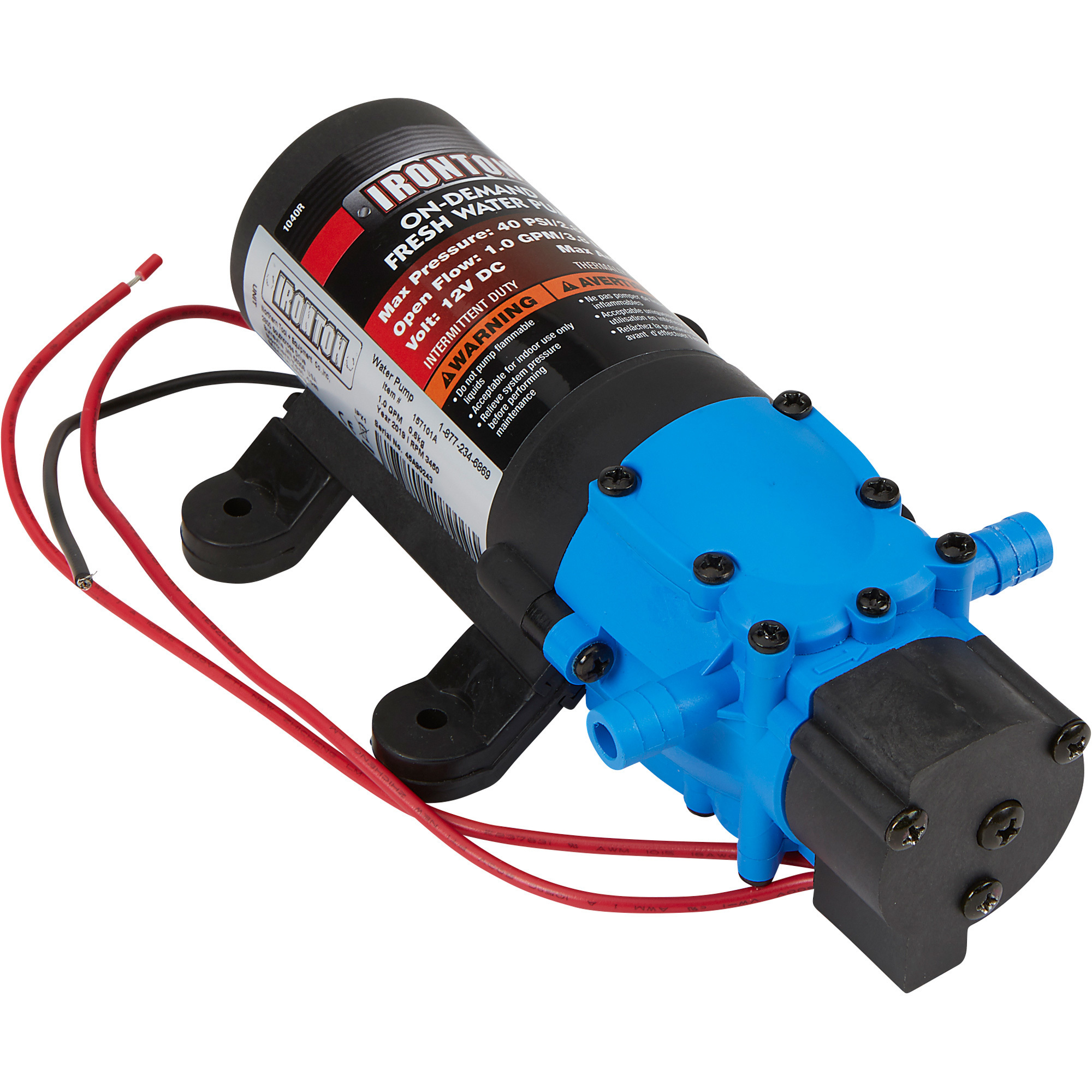 Ironton 12 Volt Potable Water Pump — 1.0 GPM Northern Tool