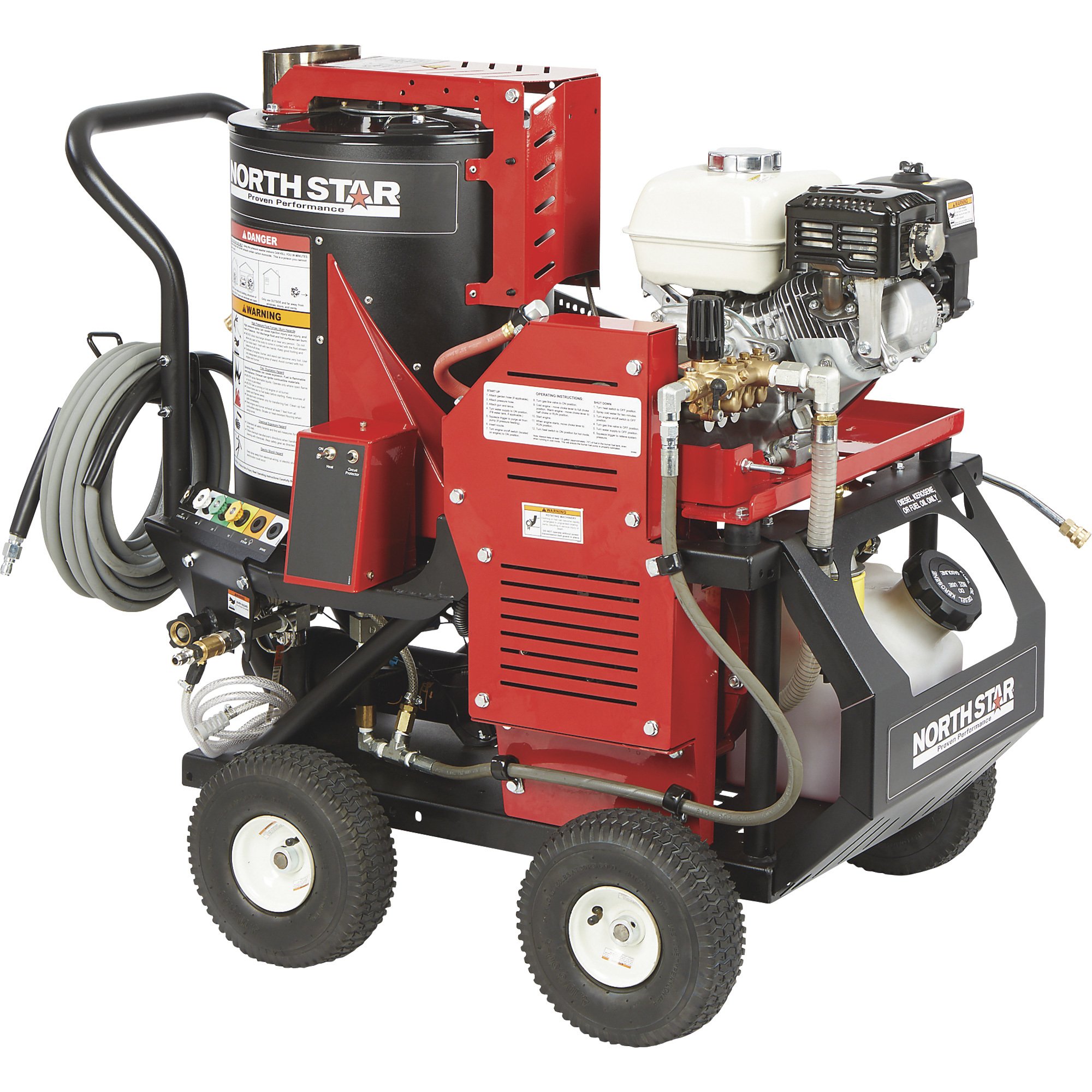 For Sale in California Only — NorthStar Gas Hot Water Commercial Pressure  Washer Skid — 4,000 PSI, 4.0 GPM, Honda Engine