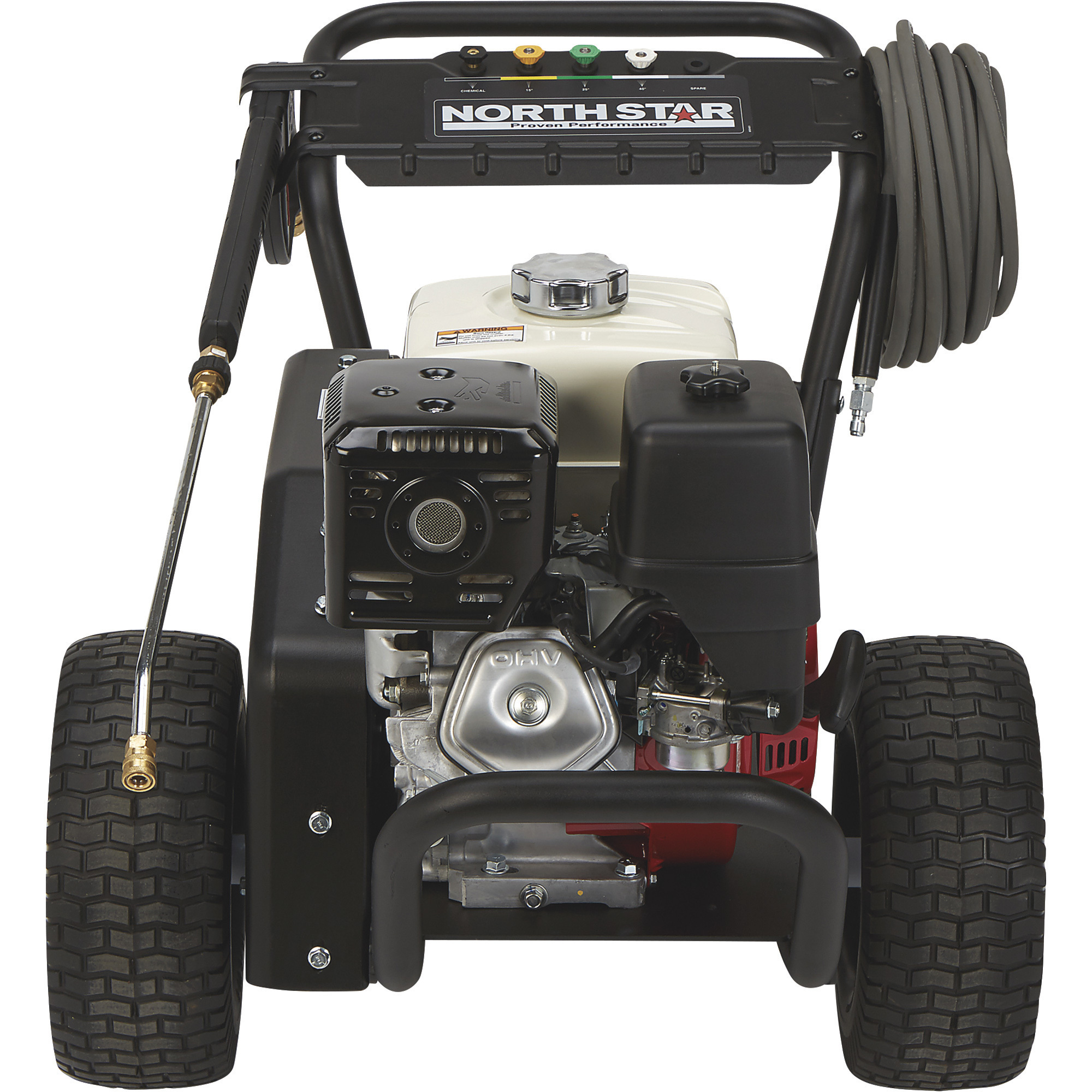 For Sale in California Only — NorthStar Gas Hot Water Commercial Pressure  Washer Skid — 4,000 PSI, 4.0 GPM, Honda Engine