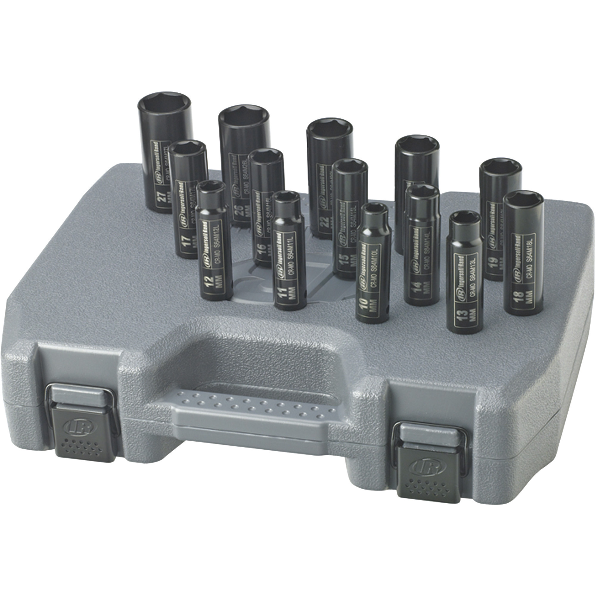 Ingersoll Rand Impact Sockets, 14-Pc. Set, 1/2in. Drive, Deep Well, Model# SK4M14L