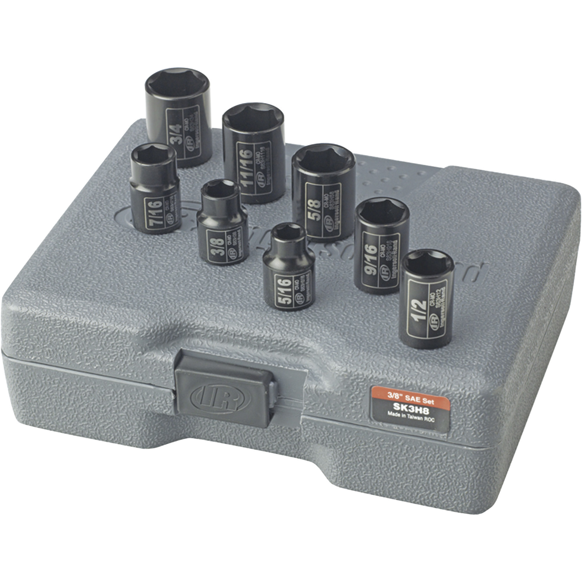 Ingersoll Rand Impact Socket Set, 8Pc. Set, 3/8in. Drive, SAE, Model