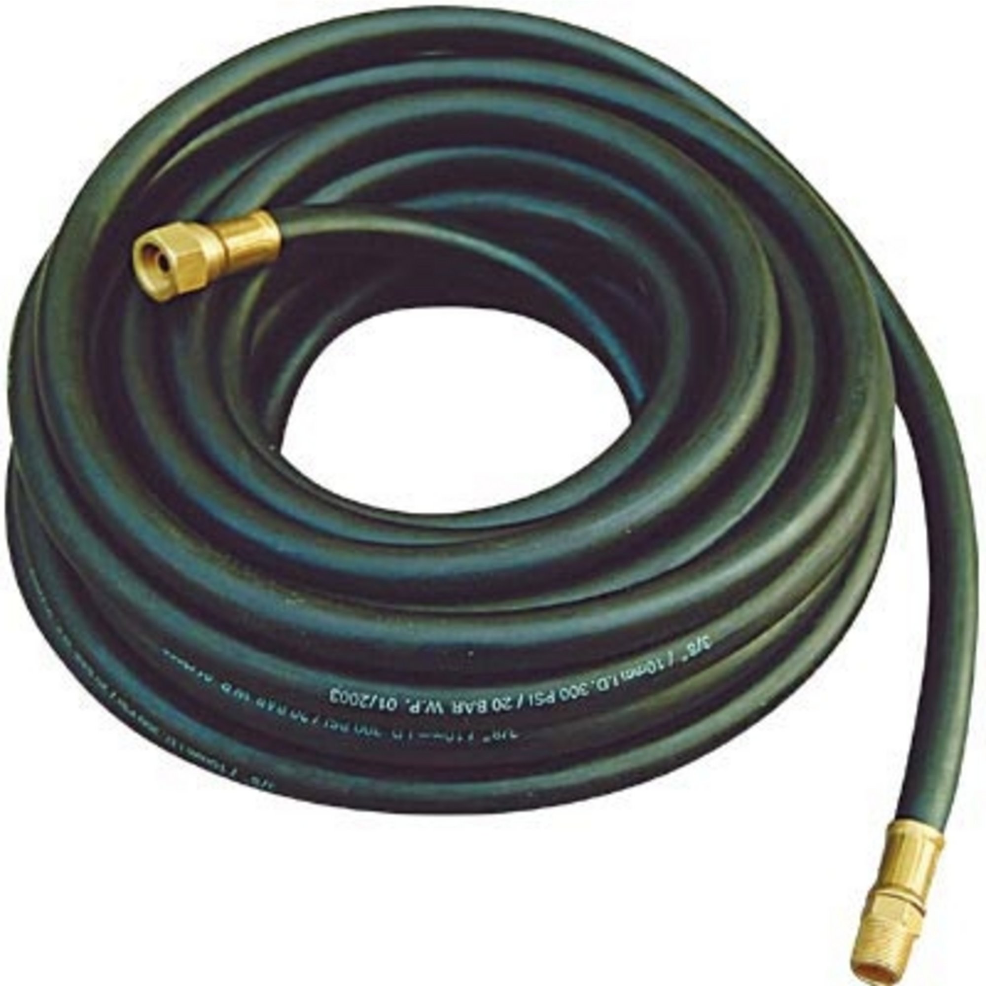 Air Hose — 3/8in. x 50ft., Black, Rubber