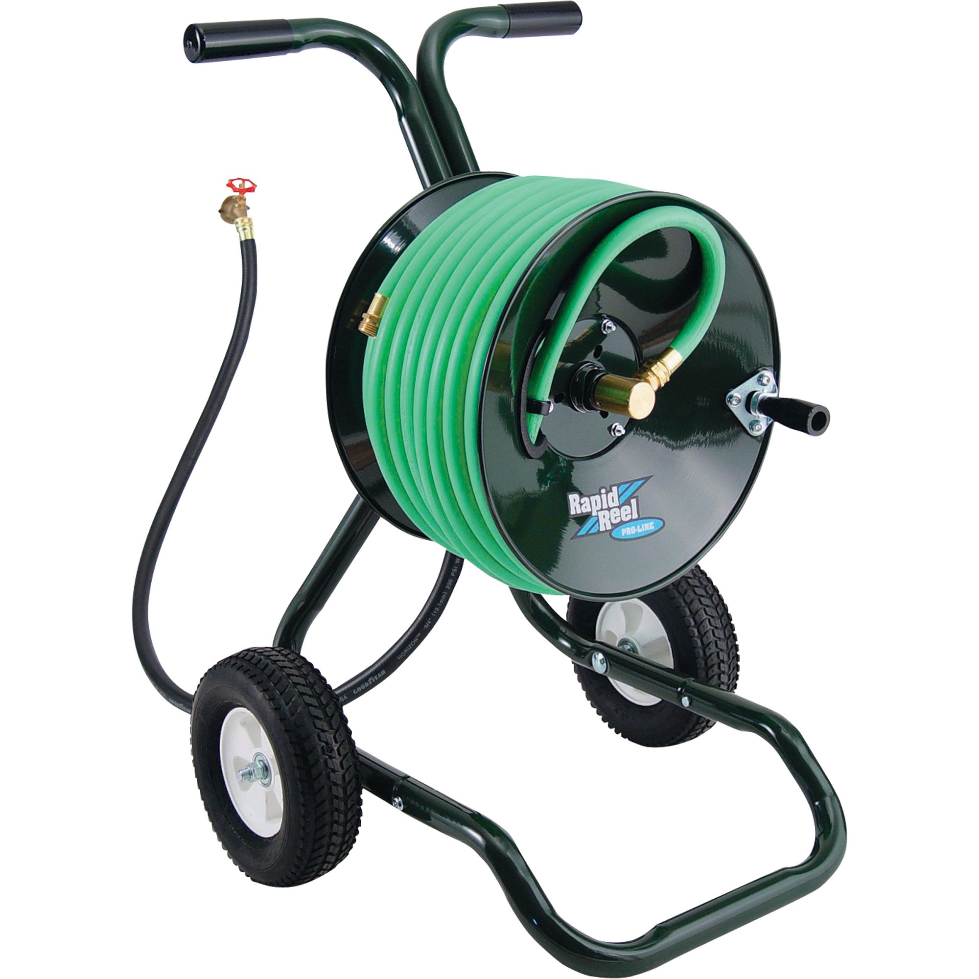Rapid Reel Water Hose Reel With Cart — 150 PSI, Holds 5/8in. x 150ft. Hose,  Green