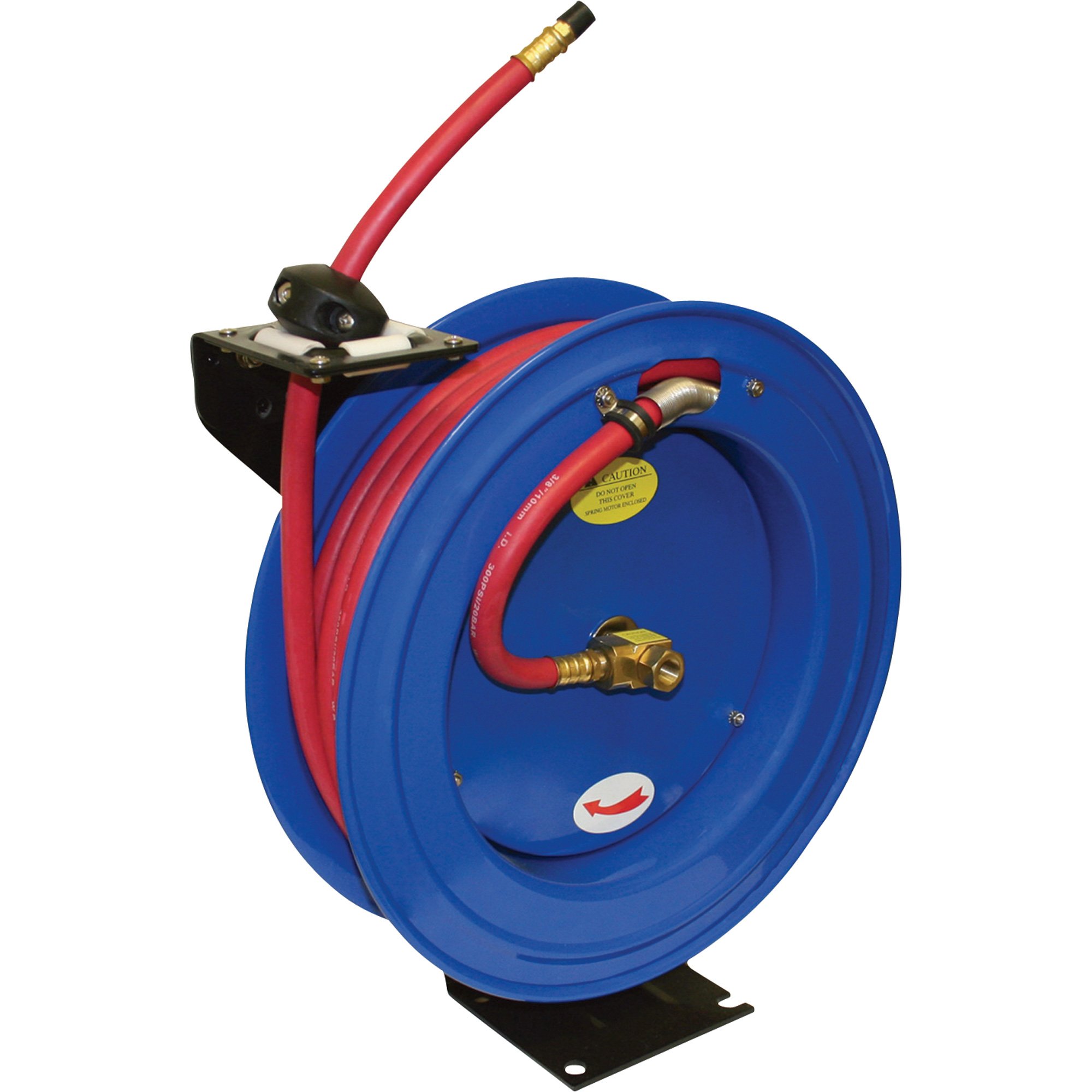 100 Ft x 3/8'' Retractable Air Hose Reel Mountable Truck 300 PSI