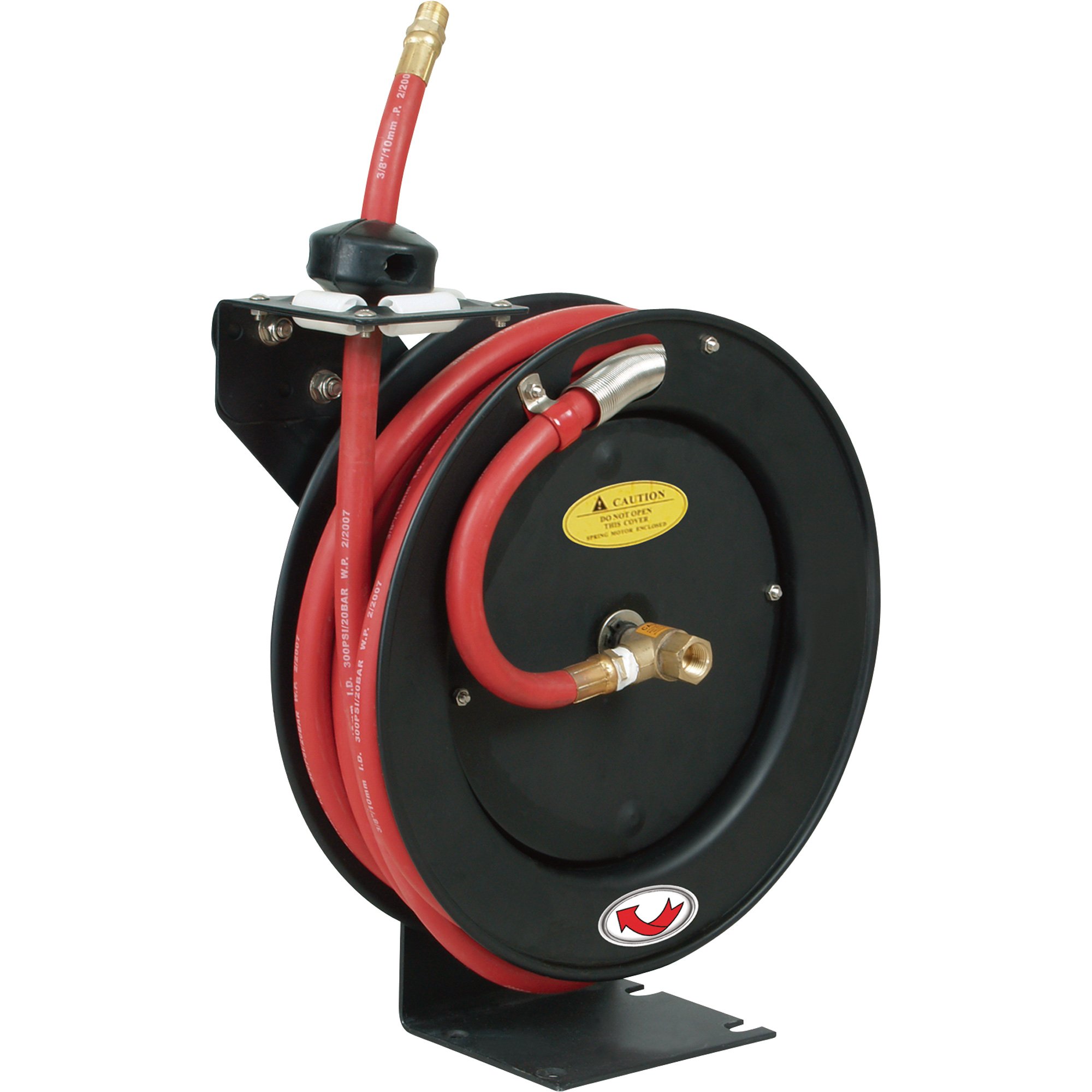 ReelWorks Auto Rewind Air Hose Reel — With 3/8in. x 25ft. Rubber Hose, Max.  300 PSI