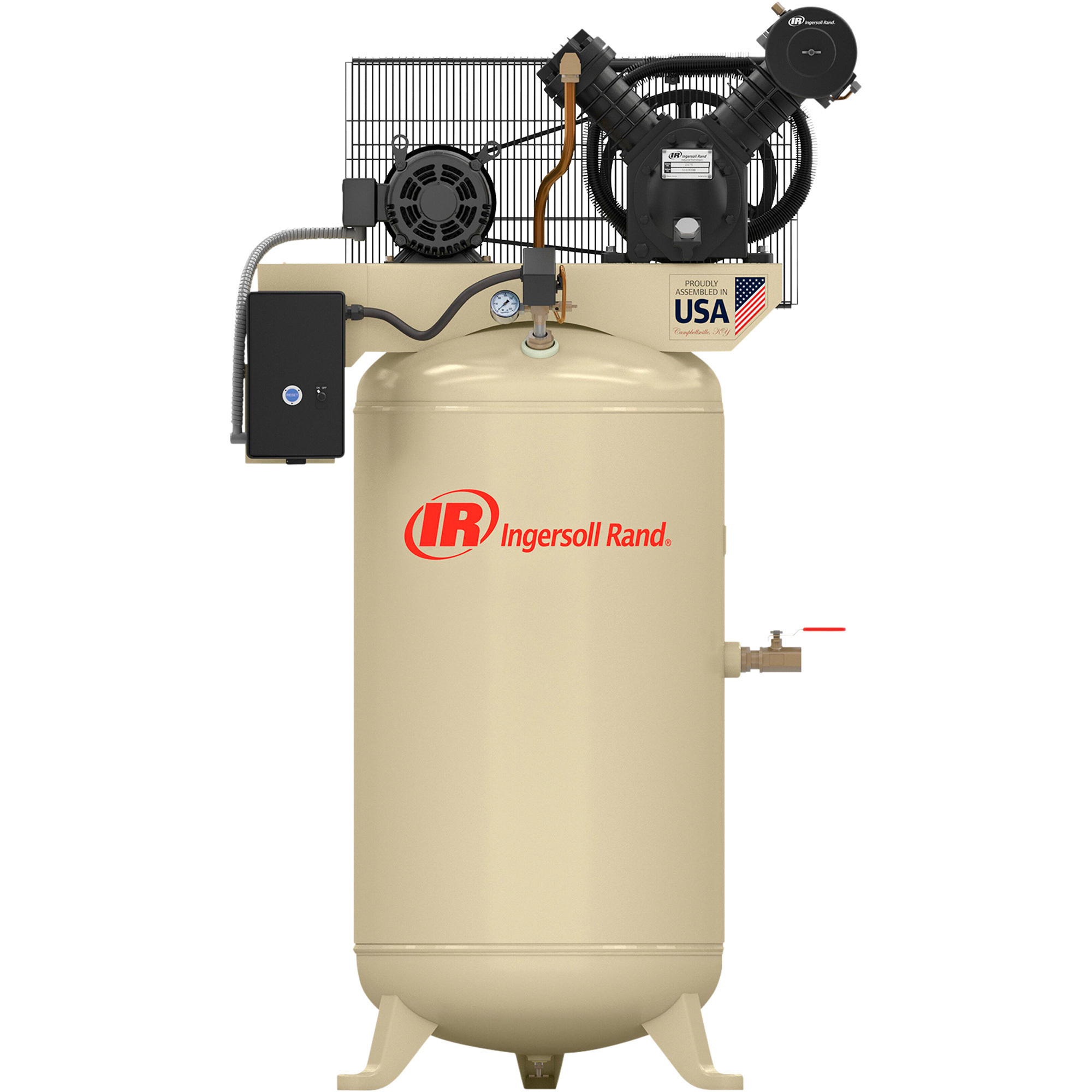Ingersoll Rand Type-30 Reciprocating Air Compressor, 5 HP, 460 Volt 3 Phase, 80 Gallon, Model# 2475N5-V