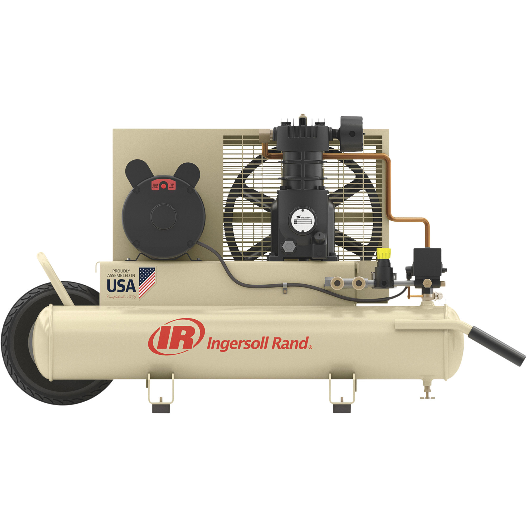 Ingersoll Rand Electric Wheelbarrow Air Compressor, 2 HP, 8 Gallon, 5.7