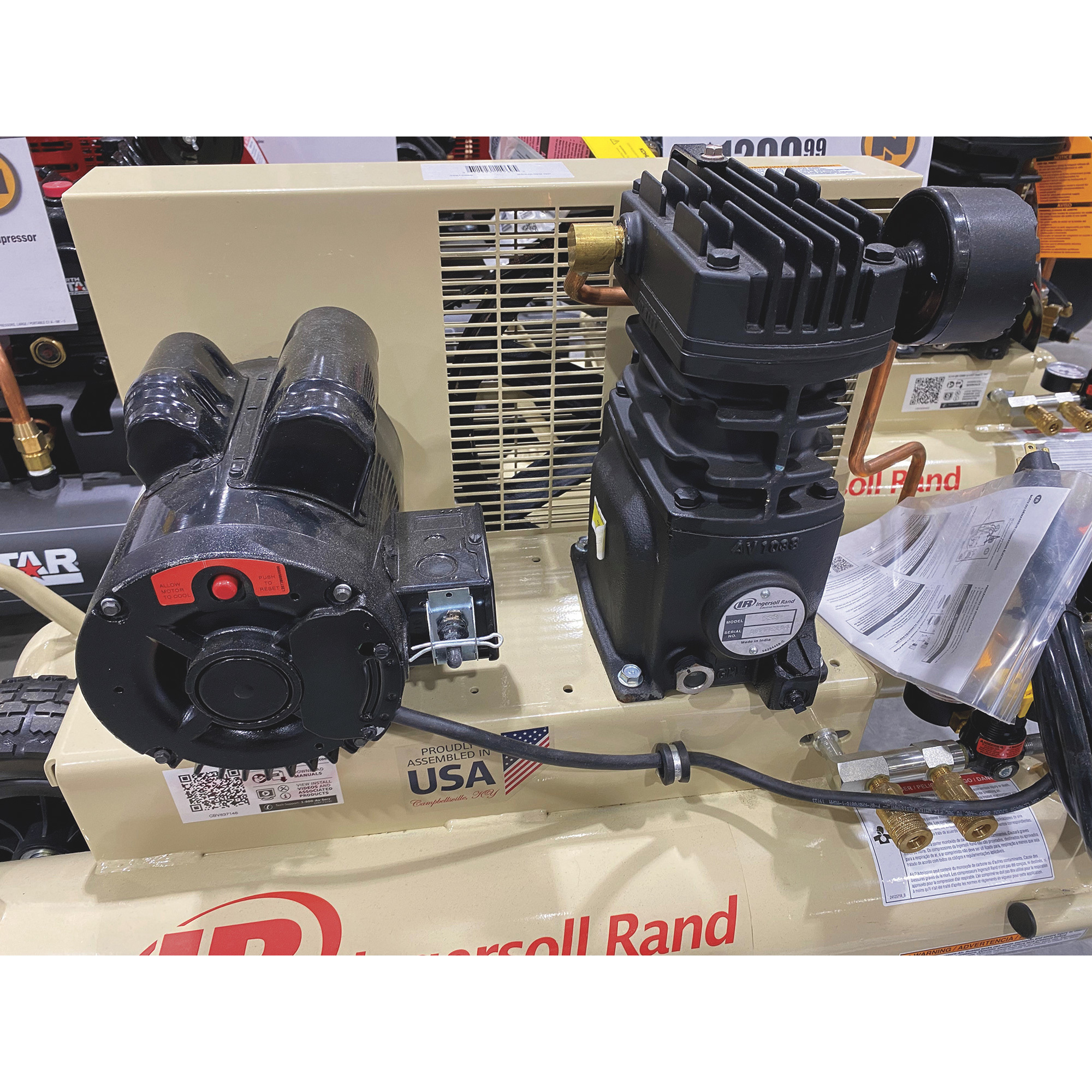 Ingersoll Rand Electric Wheelbarrow Air Compressor, 2 HP, 8 Gallon, 5.7