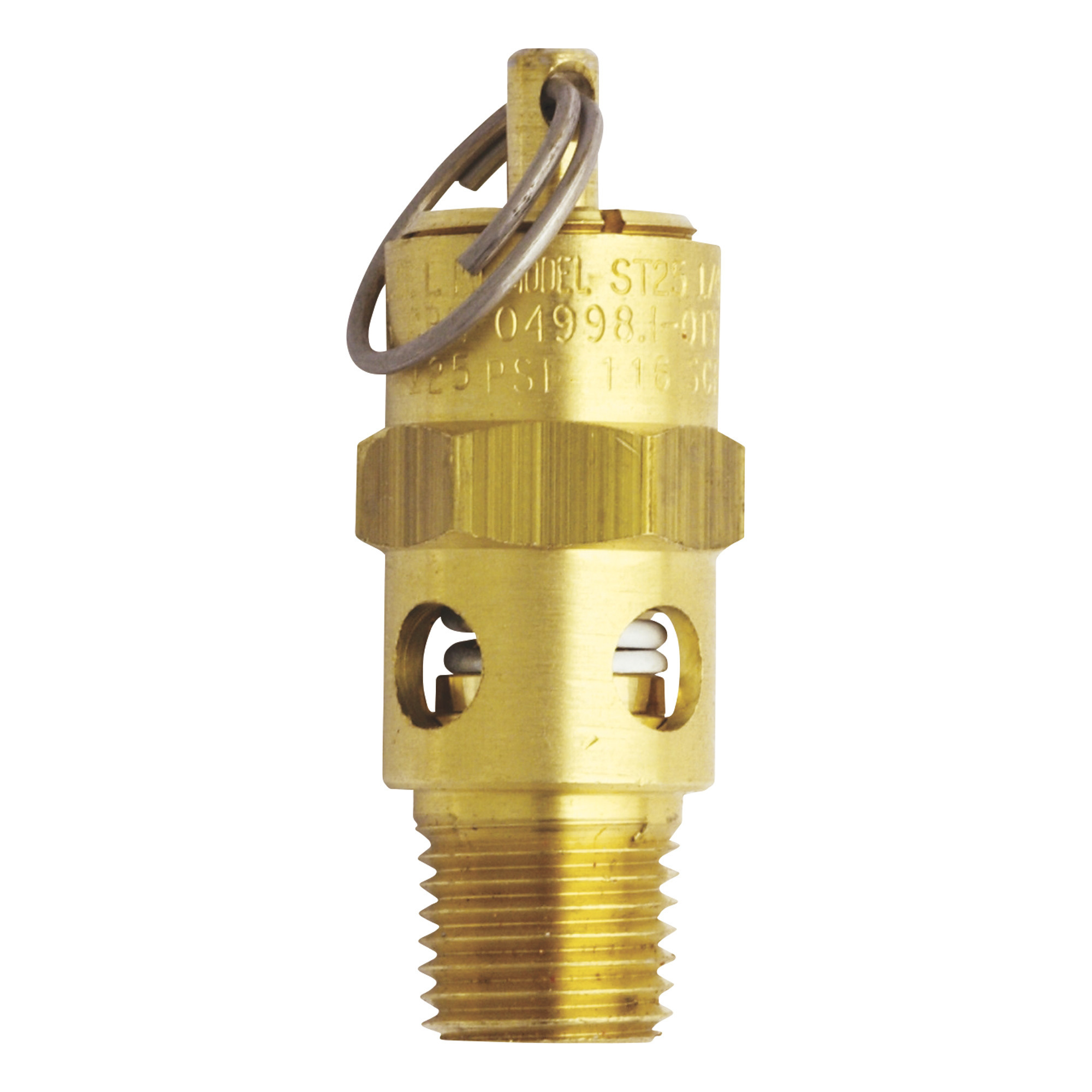 Milton ASME Coded Safety Valve, 1/4in. NPT, 125 PSI, Model# S-1090-125