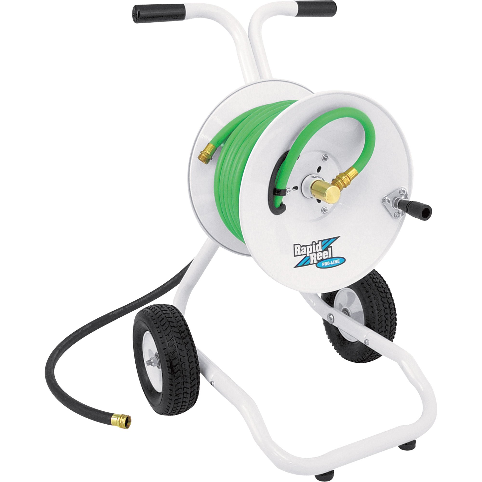Rapid Reel Water Hose Reel With Cart — 150 PSI, Holds 5/8in. x 150ft. Hose,  White