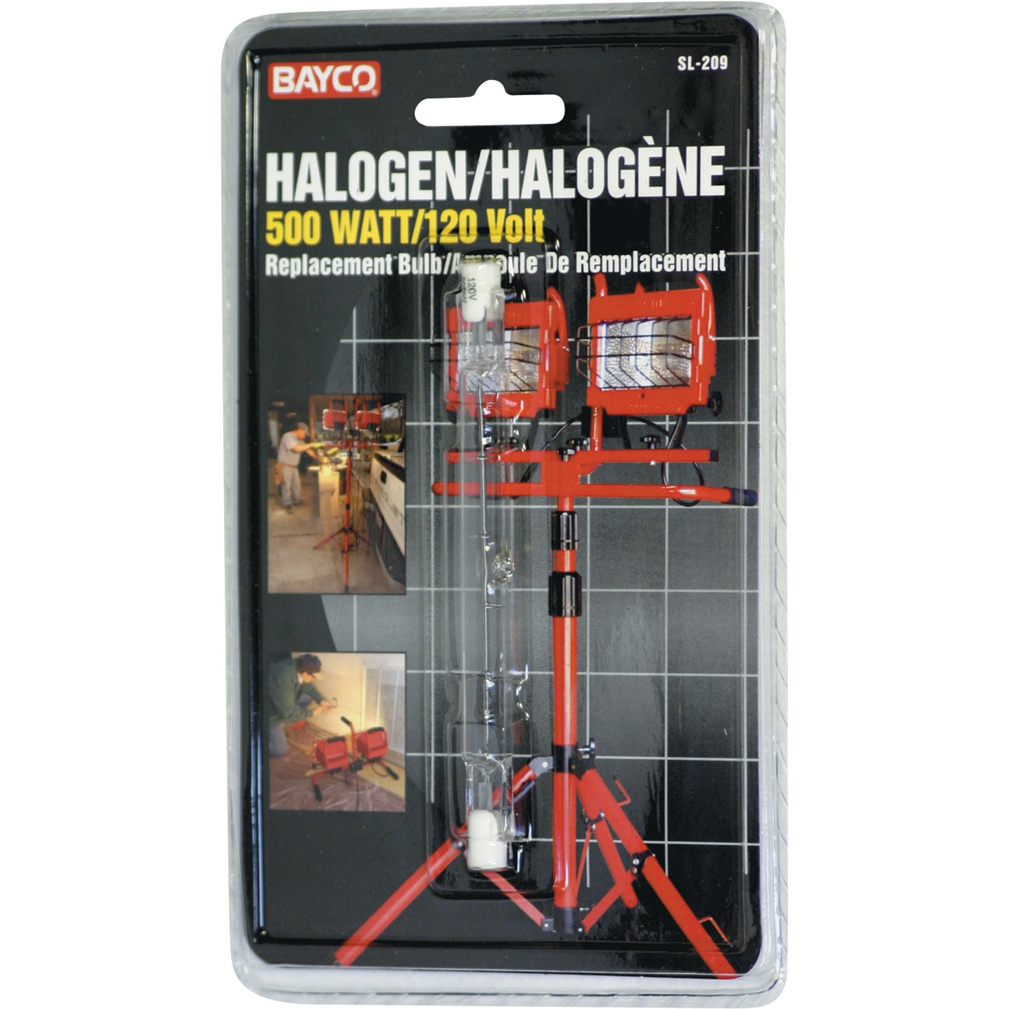 Bayco 2Pk. of Halogen 500 Watt Replacement Bulbs, Model SL217