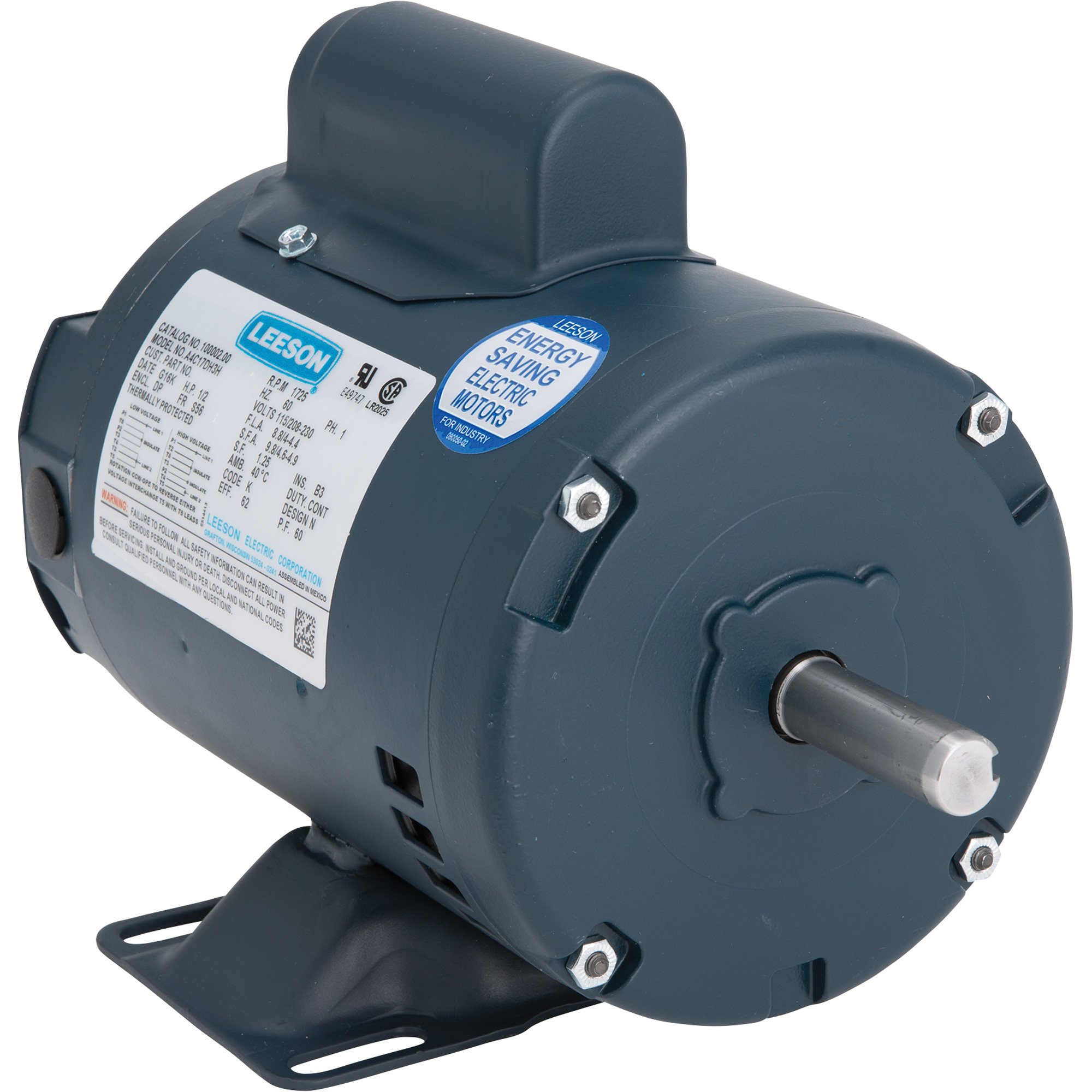 Leeson Reversible Electric Motor — 3/4 HP, 1725 RPM, Model# 100003.00