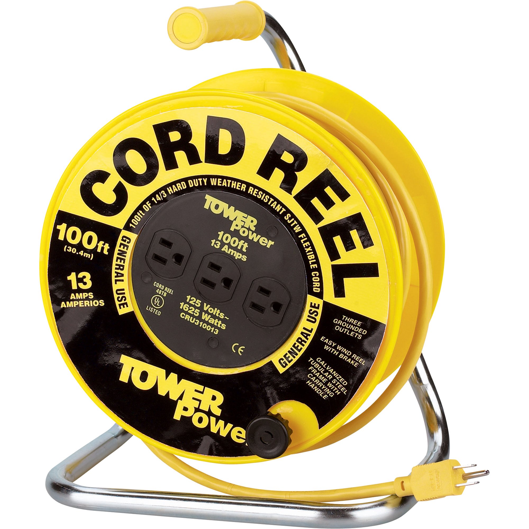 Northern Industrial Electrical Cord Reel — 15 Amp, 100ft