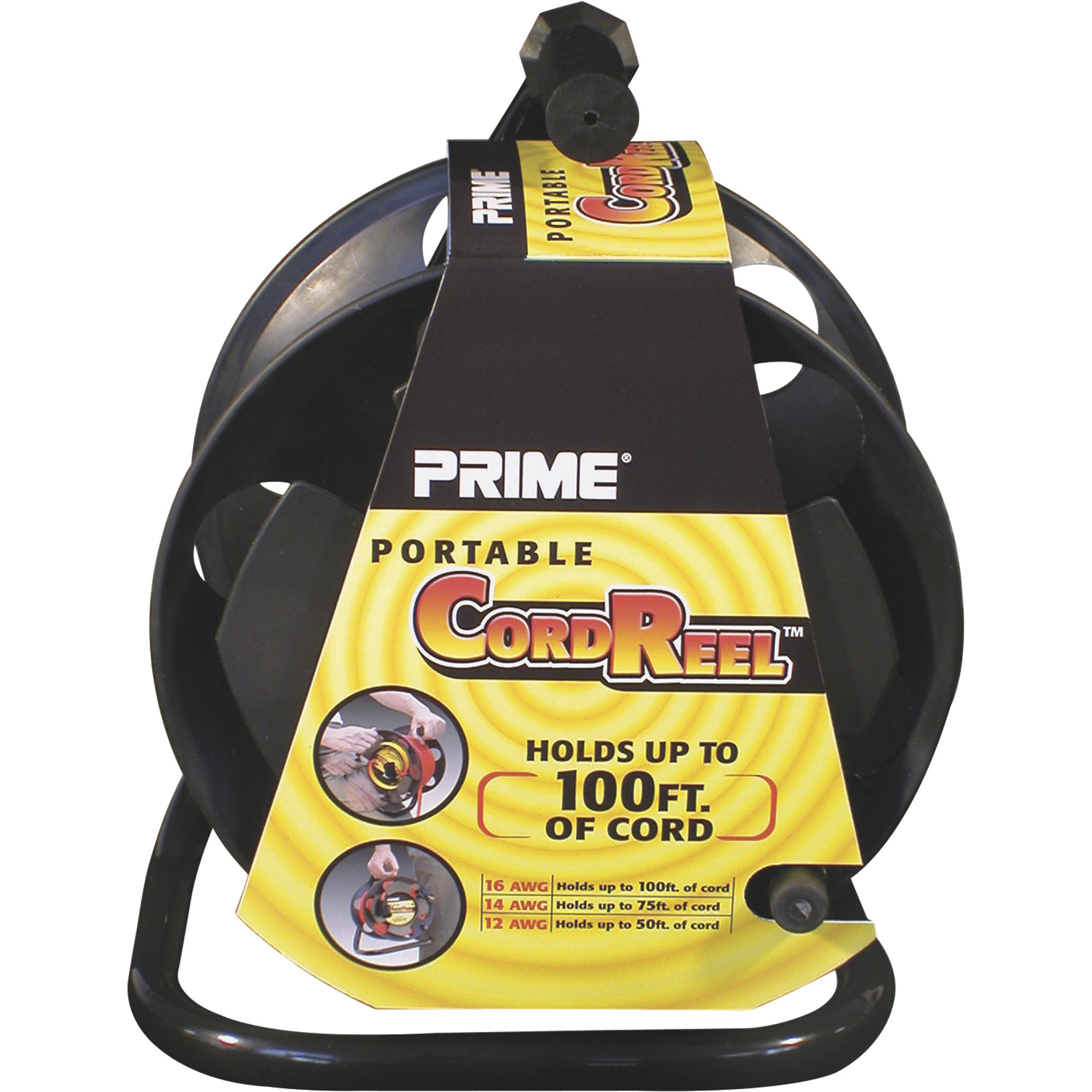 Prime Wire & Cable Portable Extension Cord Storage Reel with Metal Stand,  Model# CR003000