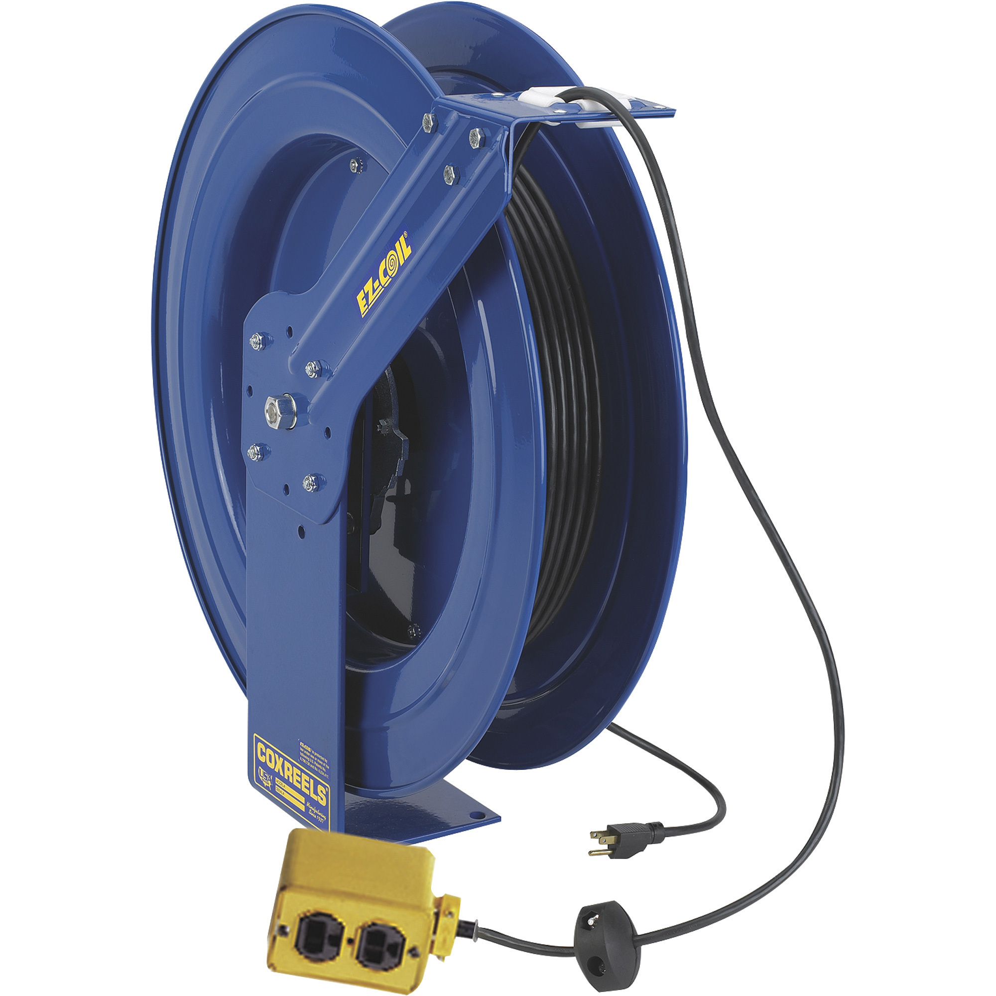 Coxreels EZ-Coil Safety Series Extension Cord Reel with Quad