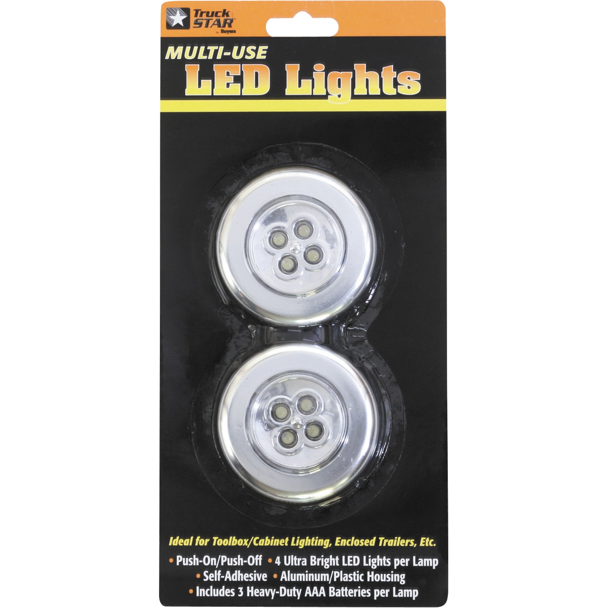 MultiUse LED Push Lights — 2Pk., 4 LEDs Per Light Northern Tool