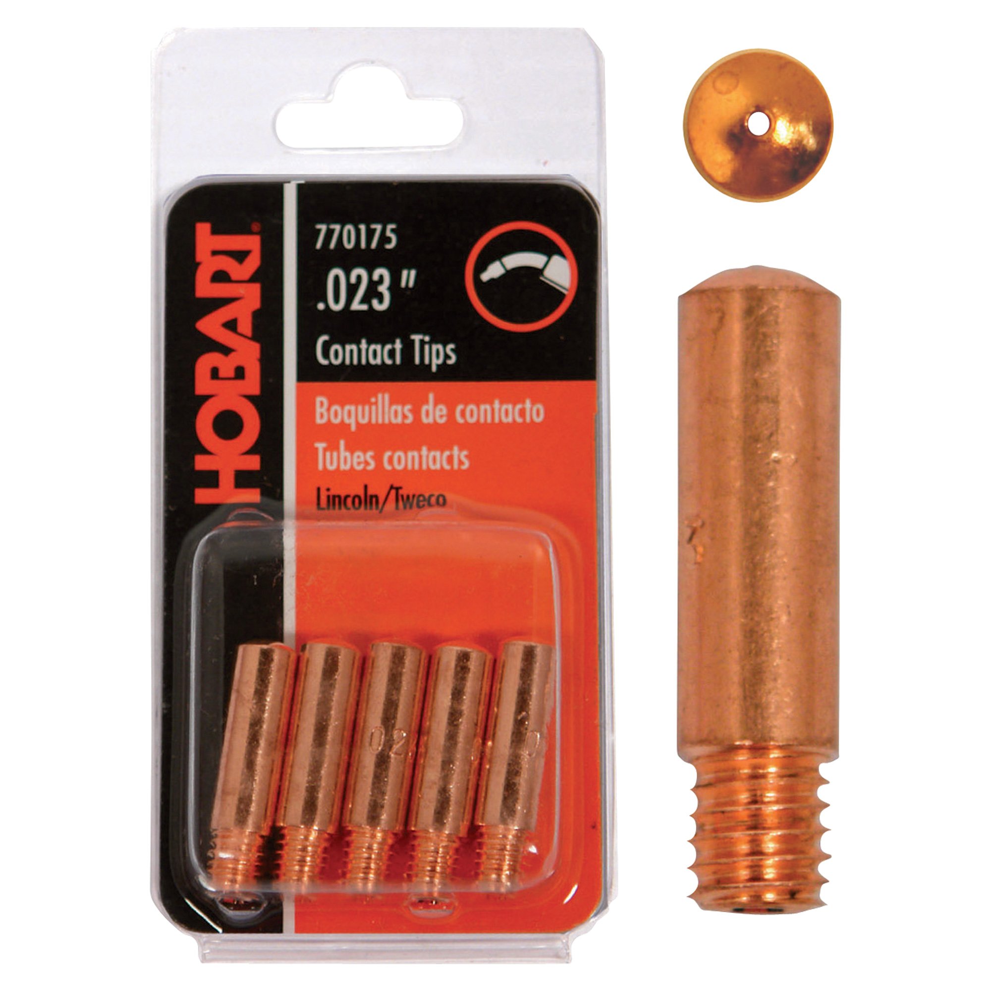 Hobart Welding Contact Tips — 5-Pack, .023in., Tweco-Style, Model# 770175