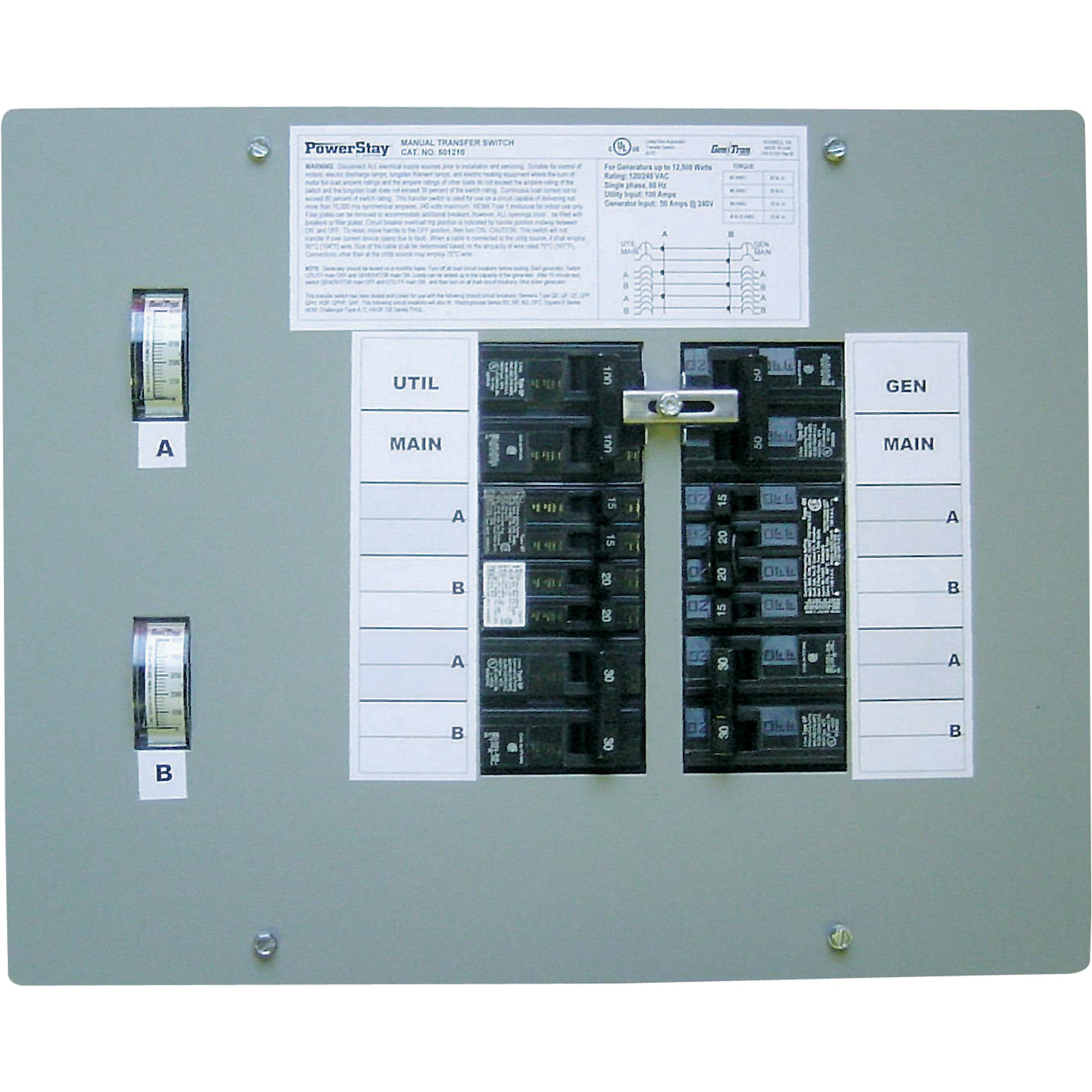 Gen Tran 12-Circuit Pre-Wired Transfer Switch