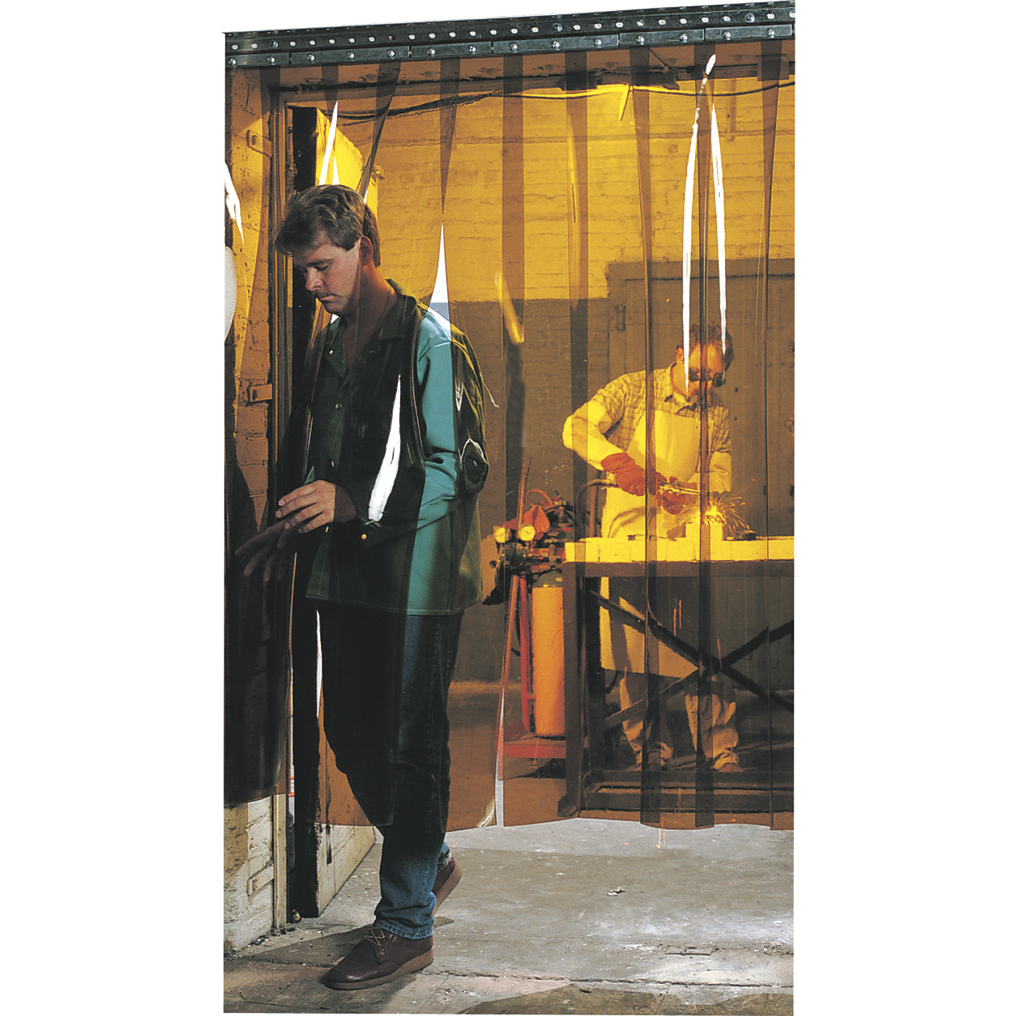 Steiner Welding Strip Door, Amber, PVC, 8ft. x 10ft., Model# 83423