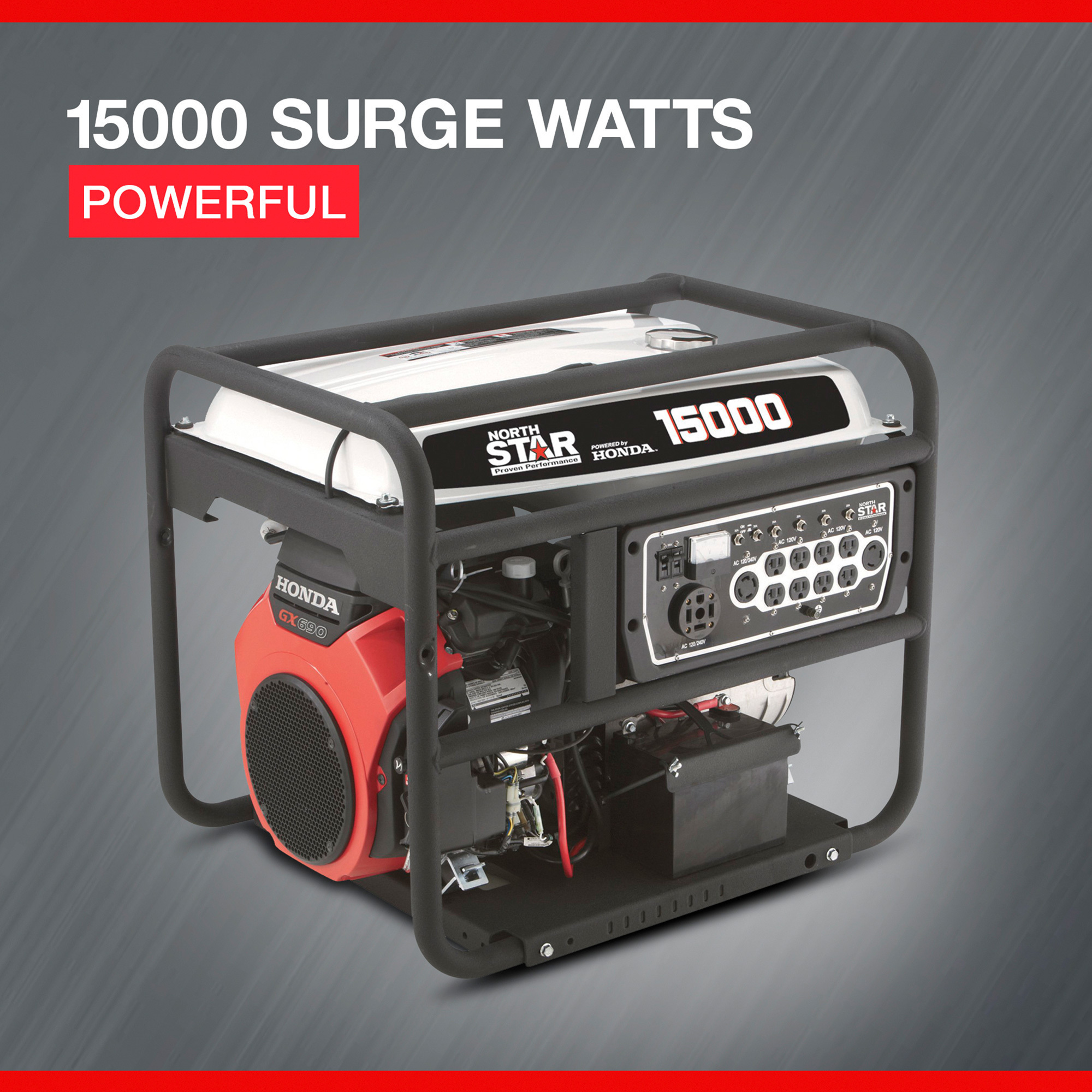 SHARP BD-W1６００BLACK NorthStar Portable Generator with Honda GX690 Engine, 15,000