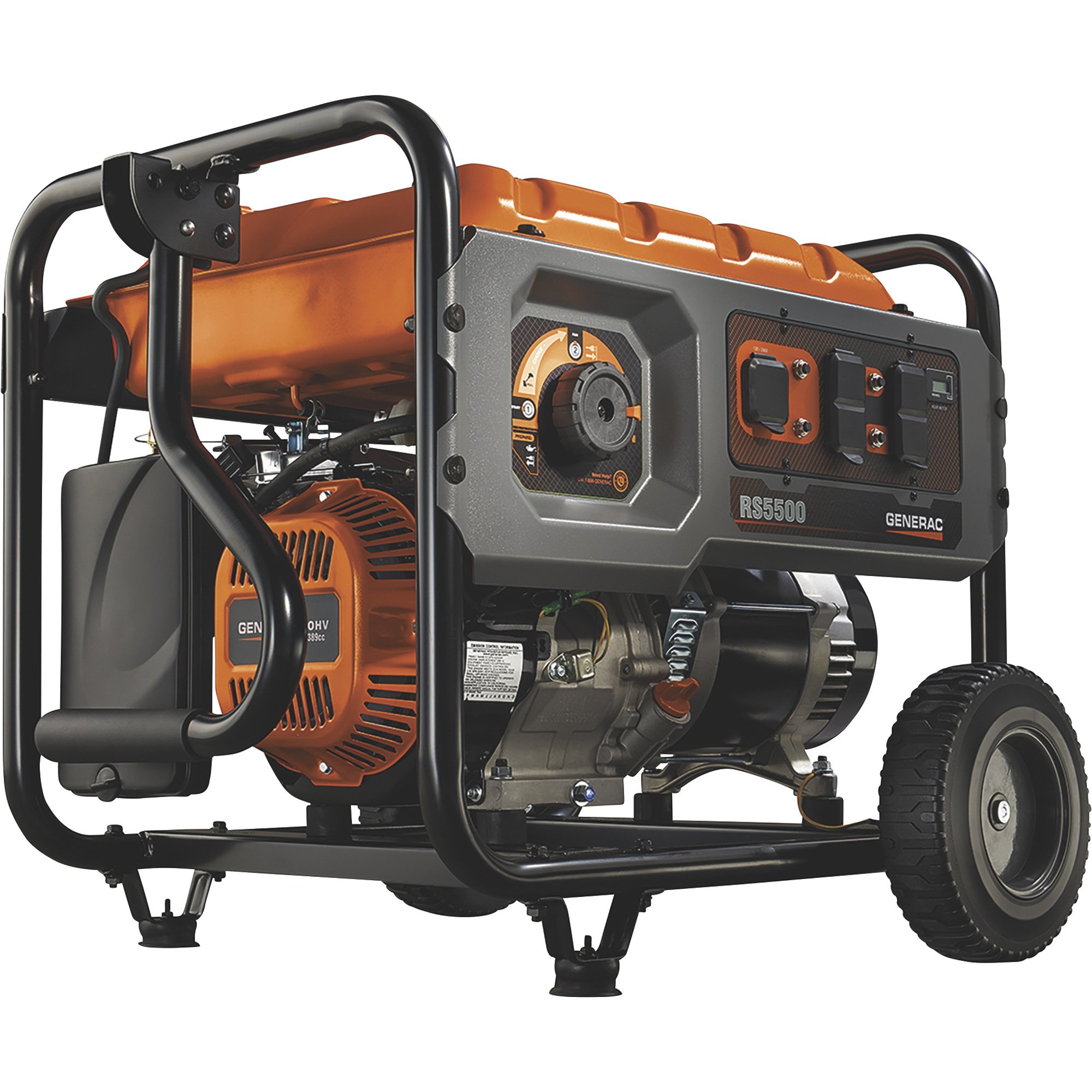 Generac Portable Generator — 6,875 Surge Watts, 5,500 Rated Watts, Model# RS5500