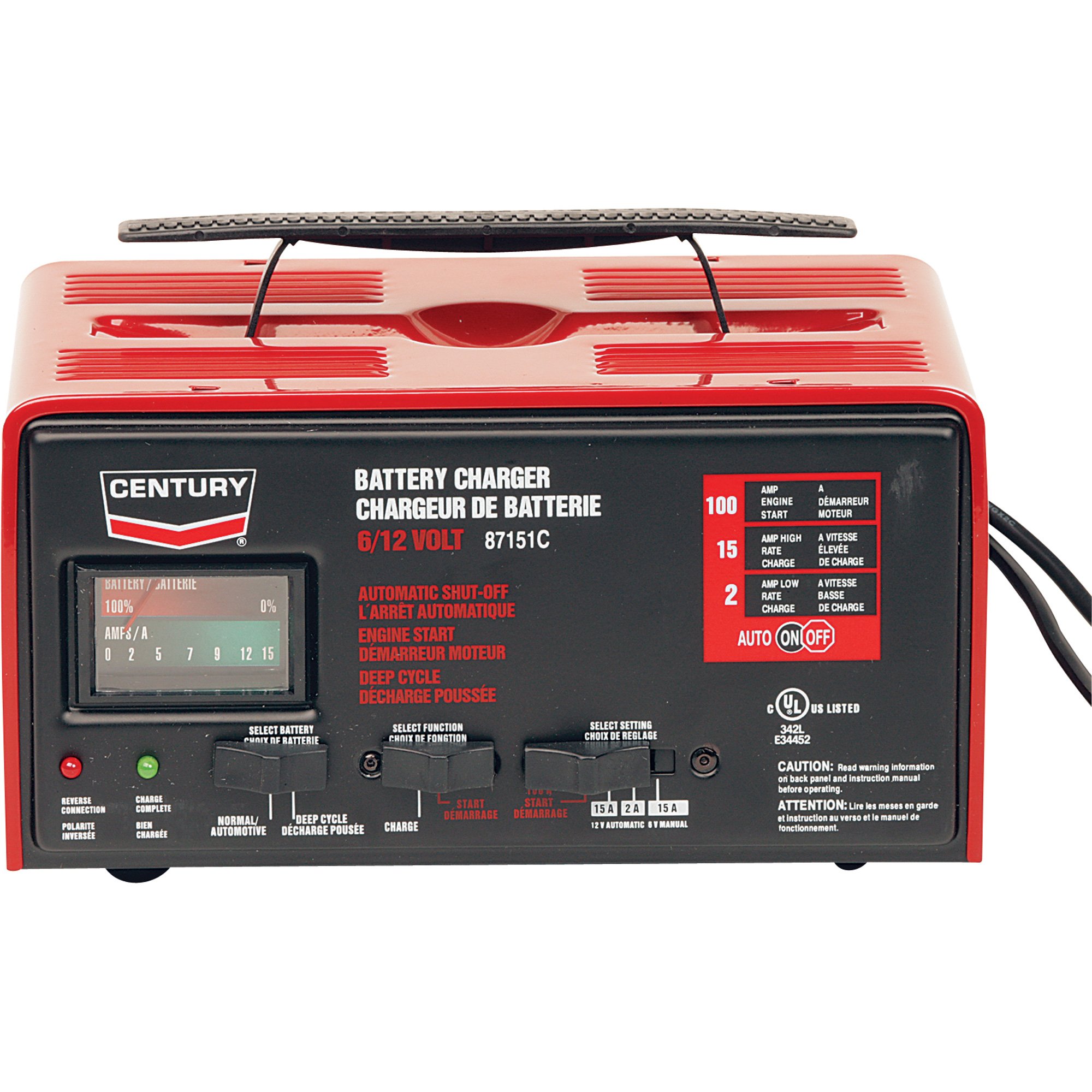 Century Battery Charger — 2/15 Amp, 6/12 Volt | Northern Tool