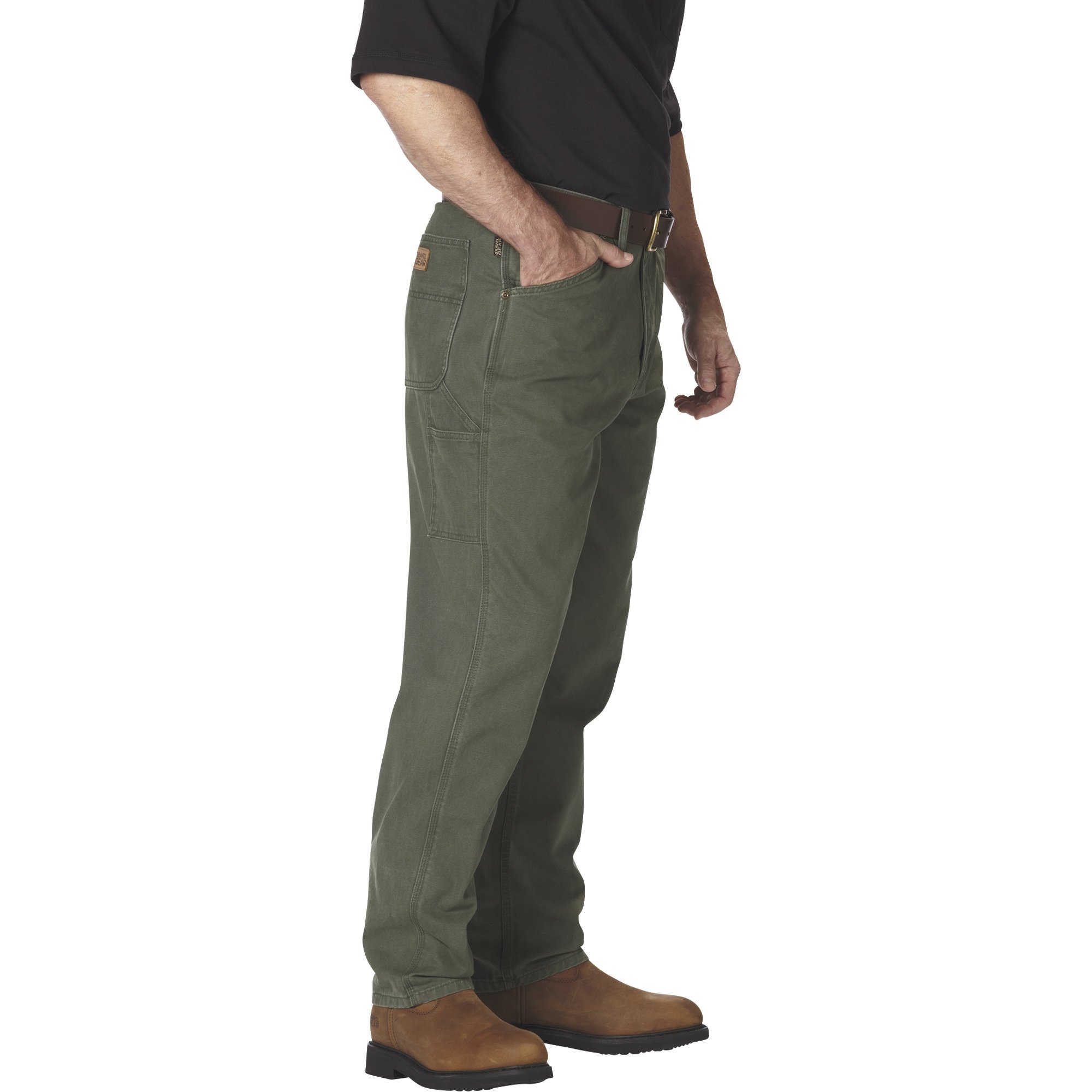 Gravel Gear Men's 12-oz. Duck Carpenter Work Pants — Moss, 40in