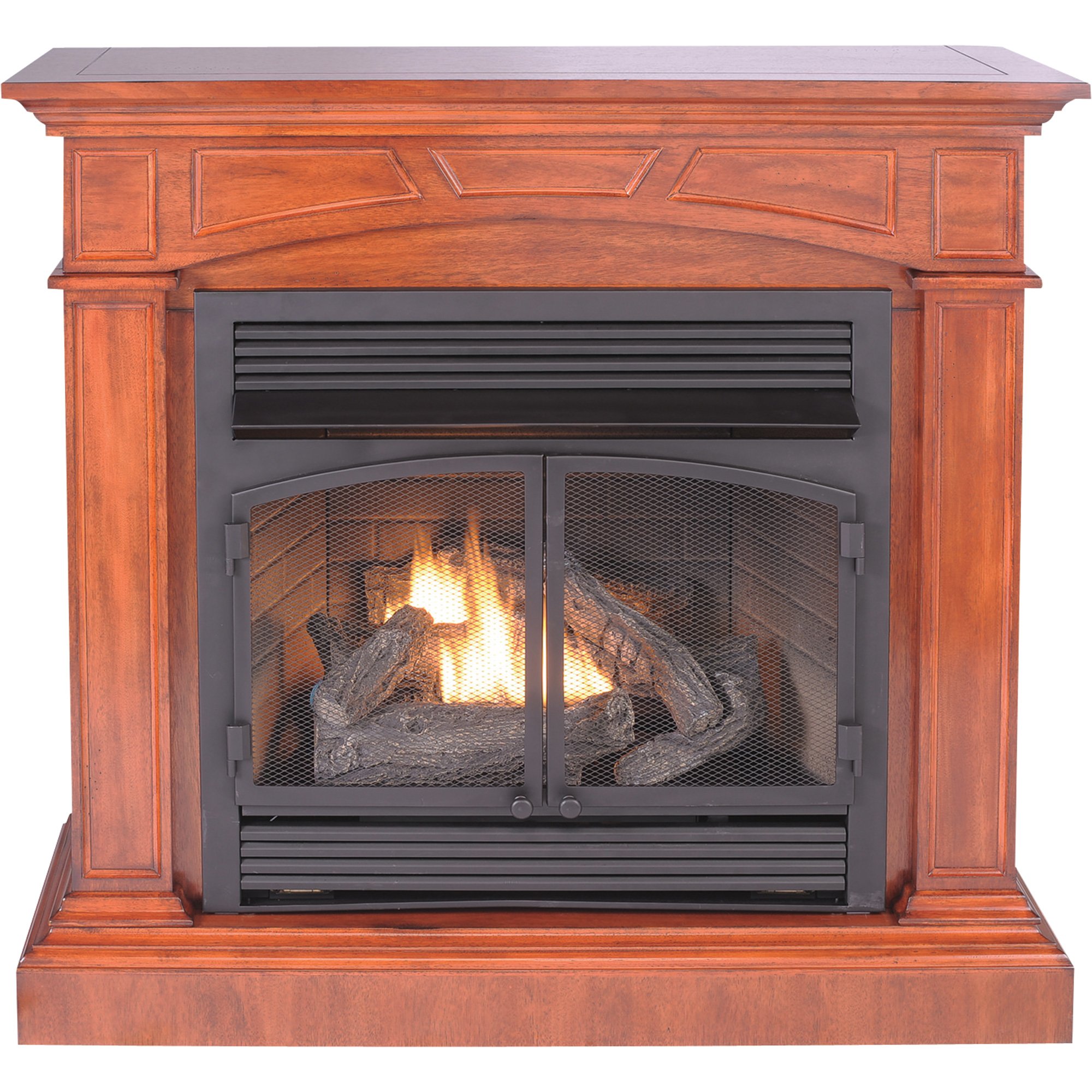 ProCom Dual Fuel Vent-Free Fireplace with Corner Conversion Kit