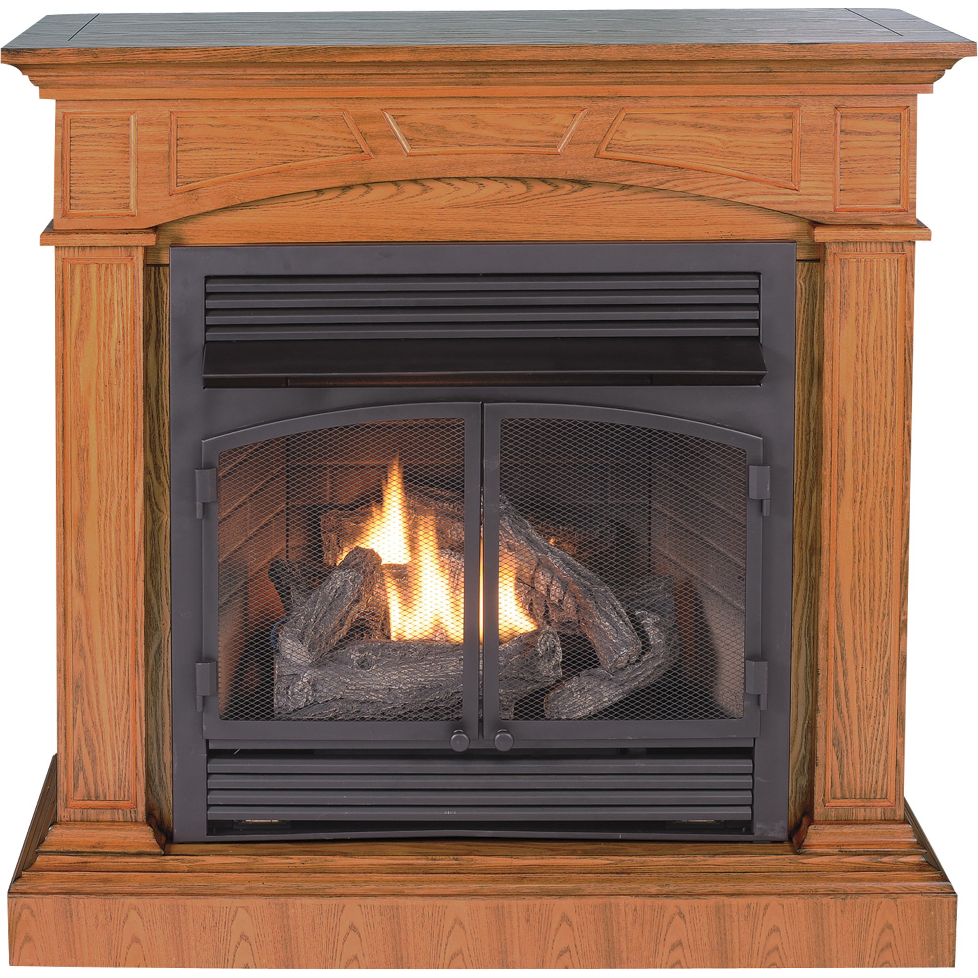 ProCom Dual Fuel Vent-Free Fireplace with Corner Conversion Kit — 32,000  BTU, Medium Oak Veneer, Model# FBD400RTCC-M-MO | Northern Tool