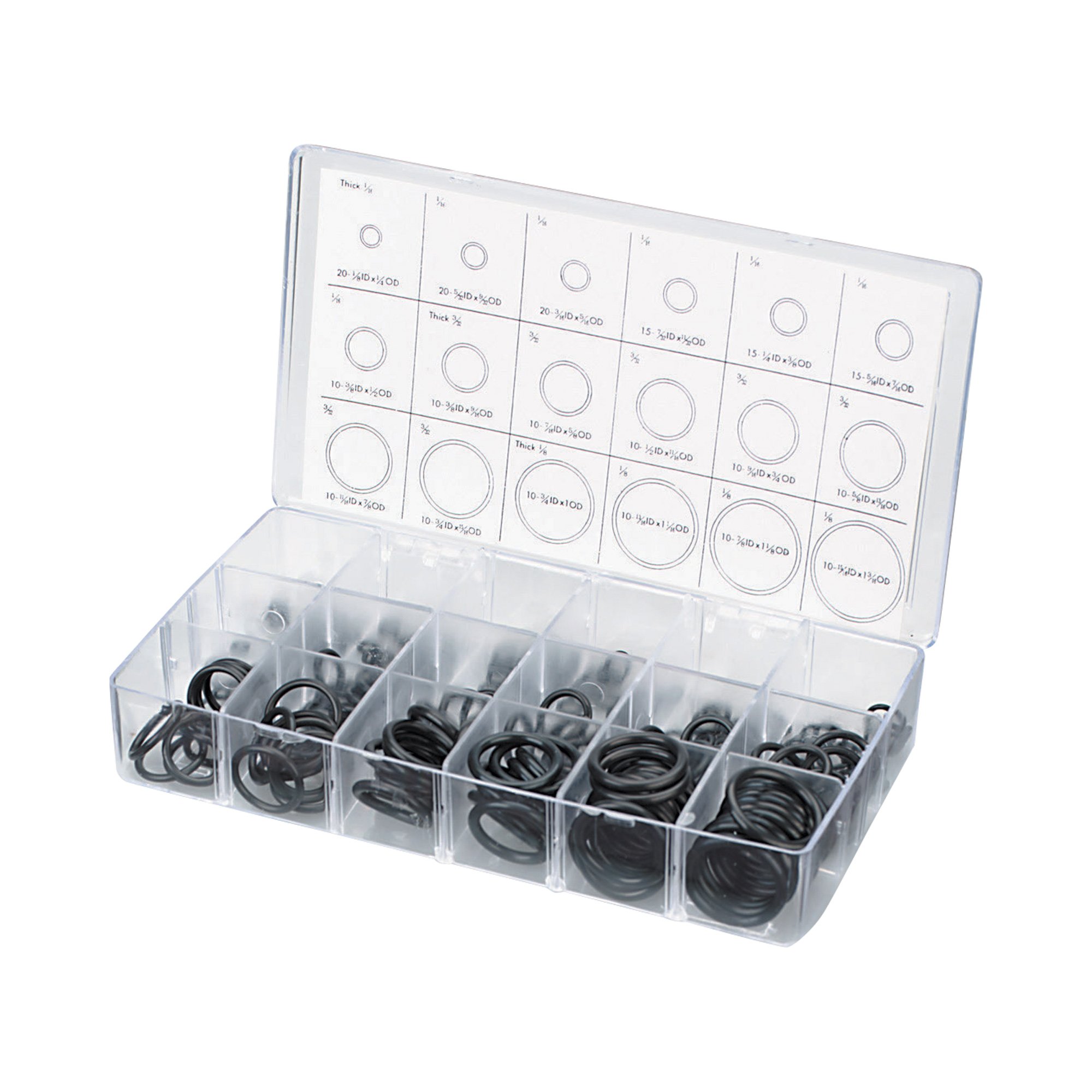 Northern Industrial Tools O-Ring Assortment — 225 Piece, 3/32in. Dia. to 3/4in. Dia.