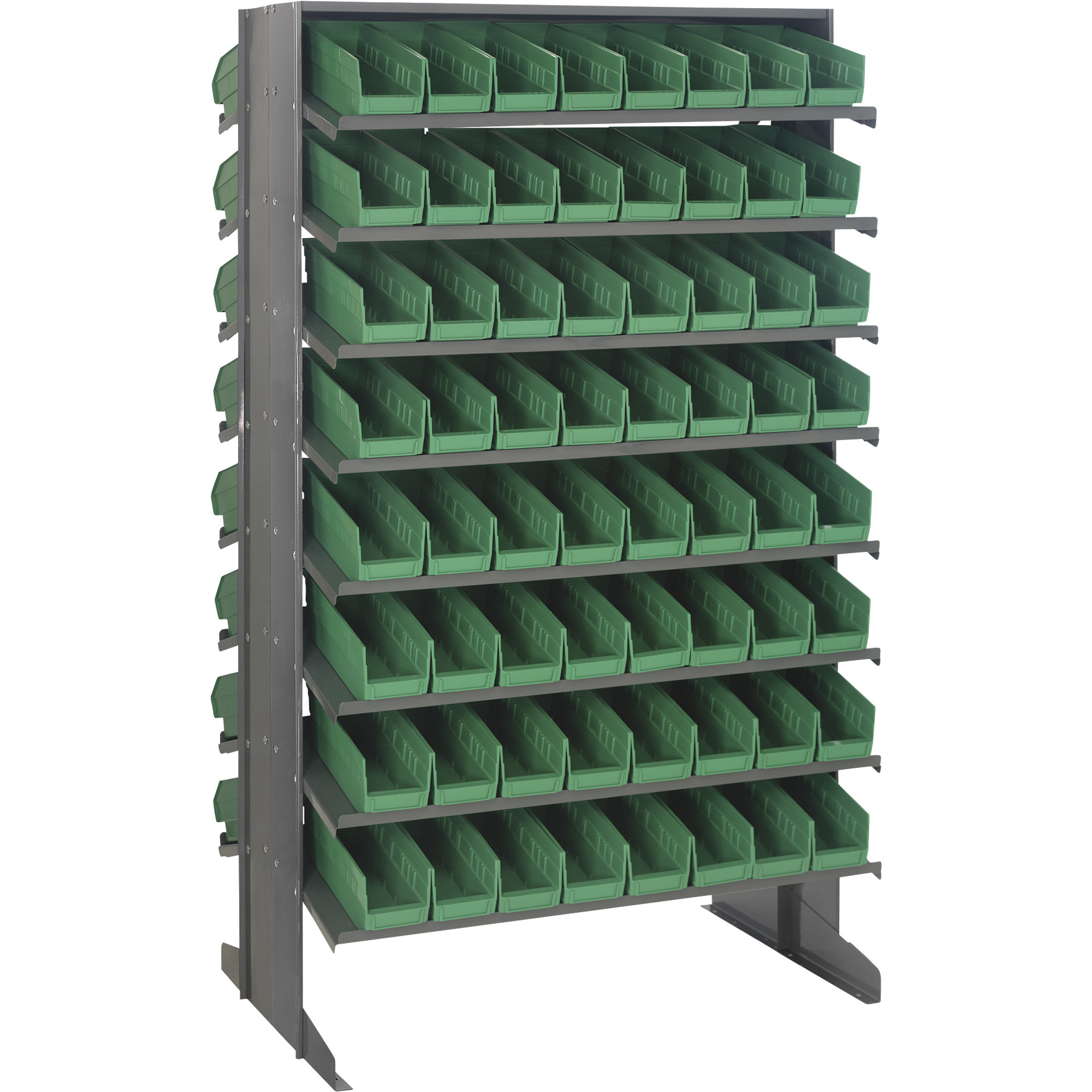 Quantum 60in. Rack with 128 Bins, Green, Model# QPRD-101GN | Northern Tool