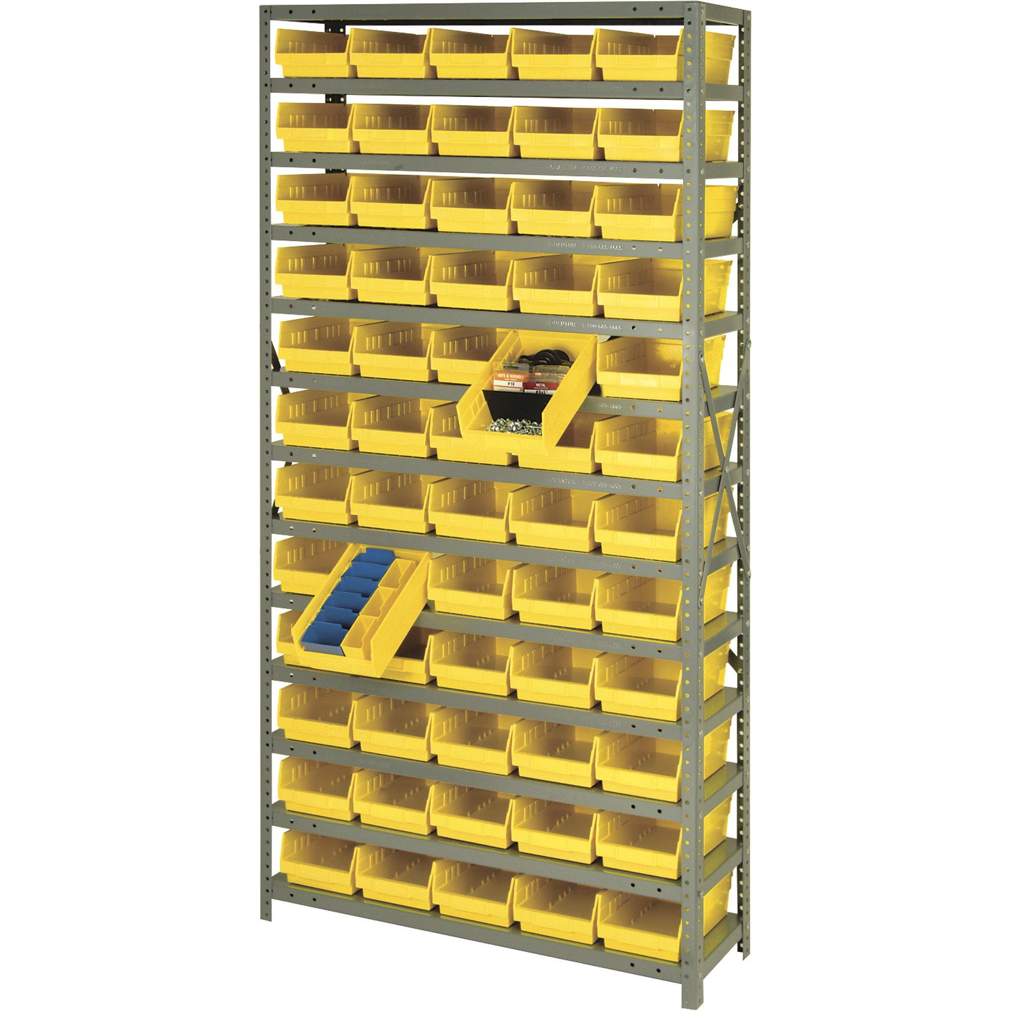 3 Shelf Benchrack w/Bins,12in x 36in x 26 1/2in QPRHA-202