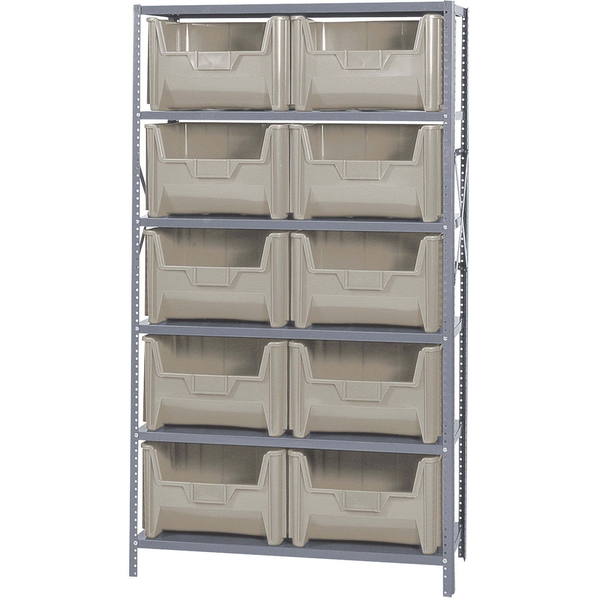 Hopper 68 Rack Quantum Storage Giant Hopper Bins With Shelf Unit — 42in.W x 18in.D x ...