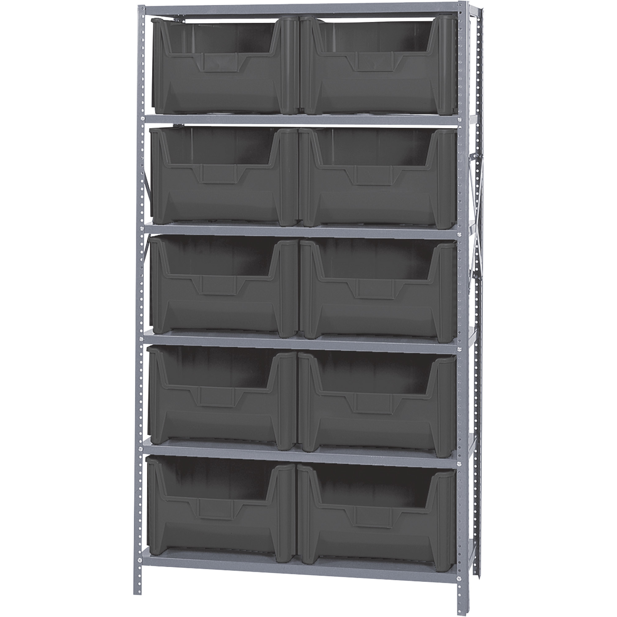 Quantum Storage Metal Shelving Unit With Giant Hopper Bins, 42in.W x ...