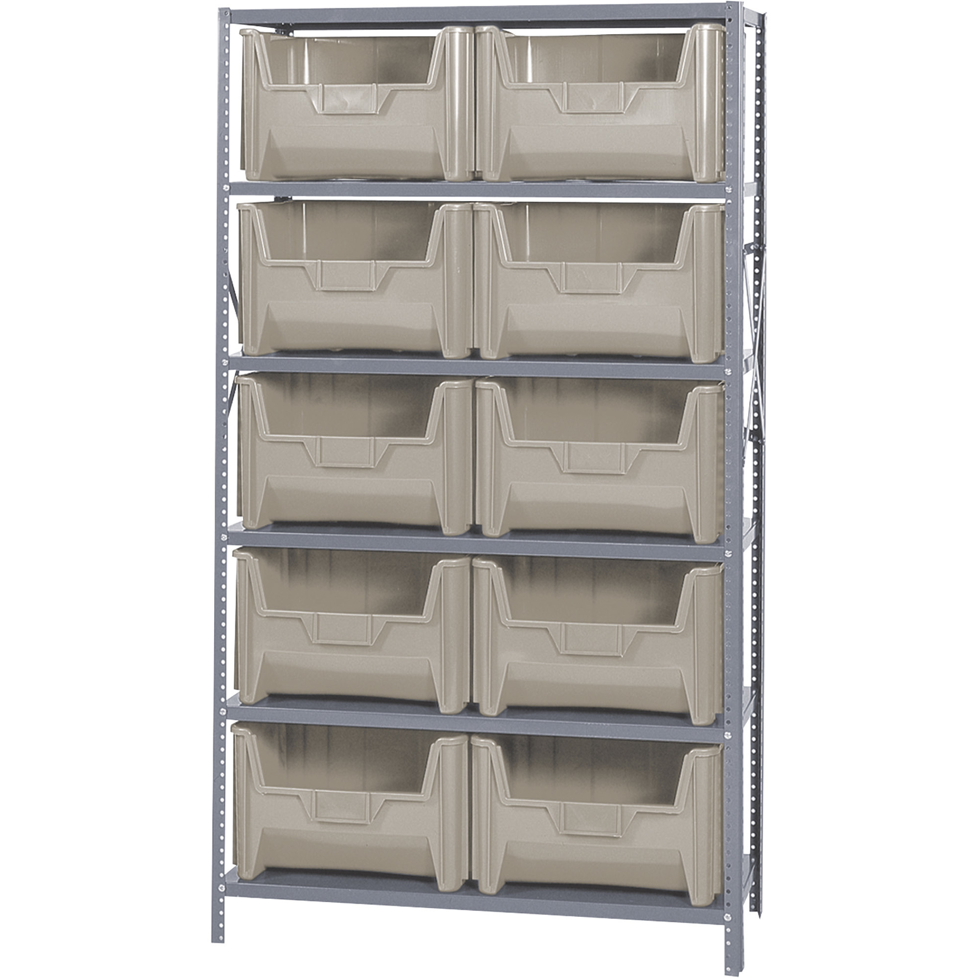 Quantum Storage Metal Shelving Unit With Giant Hopper Bins, 42in.W x ...
