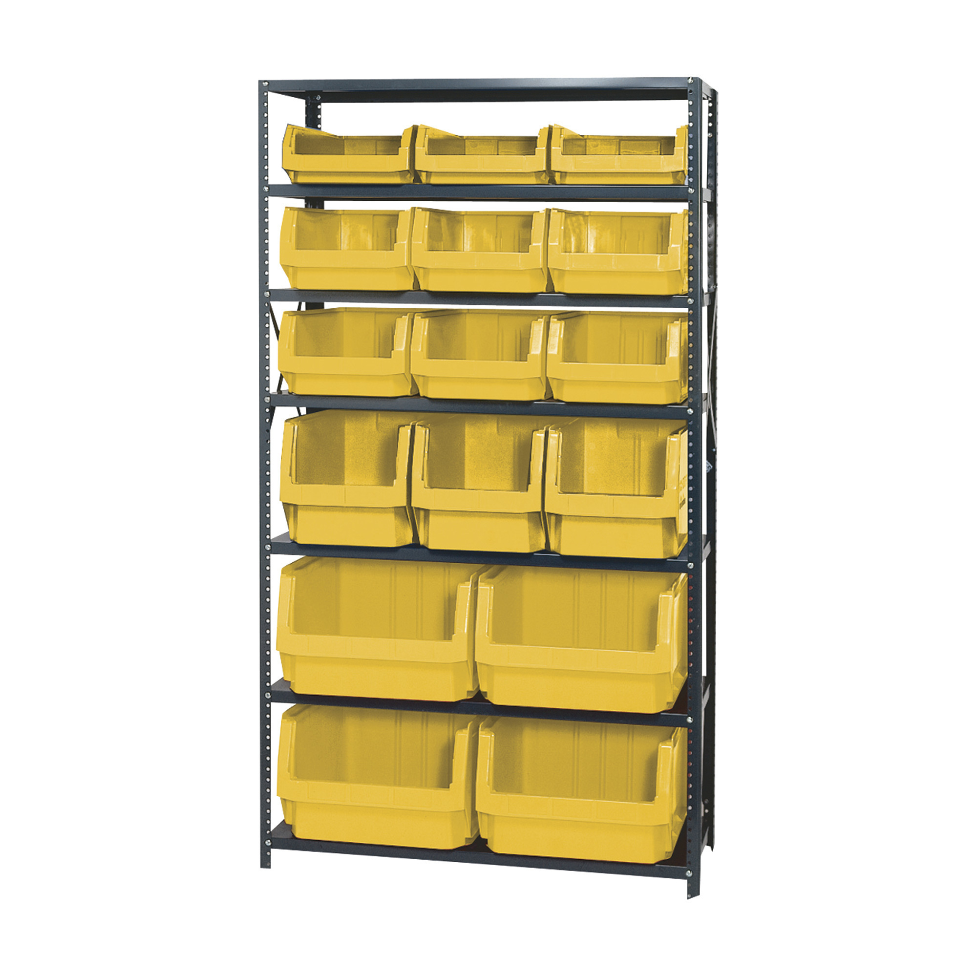 Quantum Storage Heavy Duty Metal Shelving Unit With 16 Assorted Magnum ...