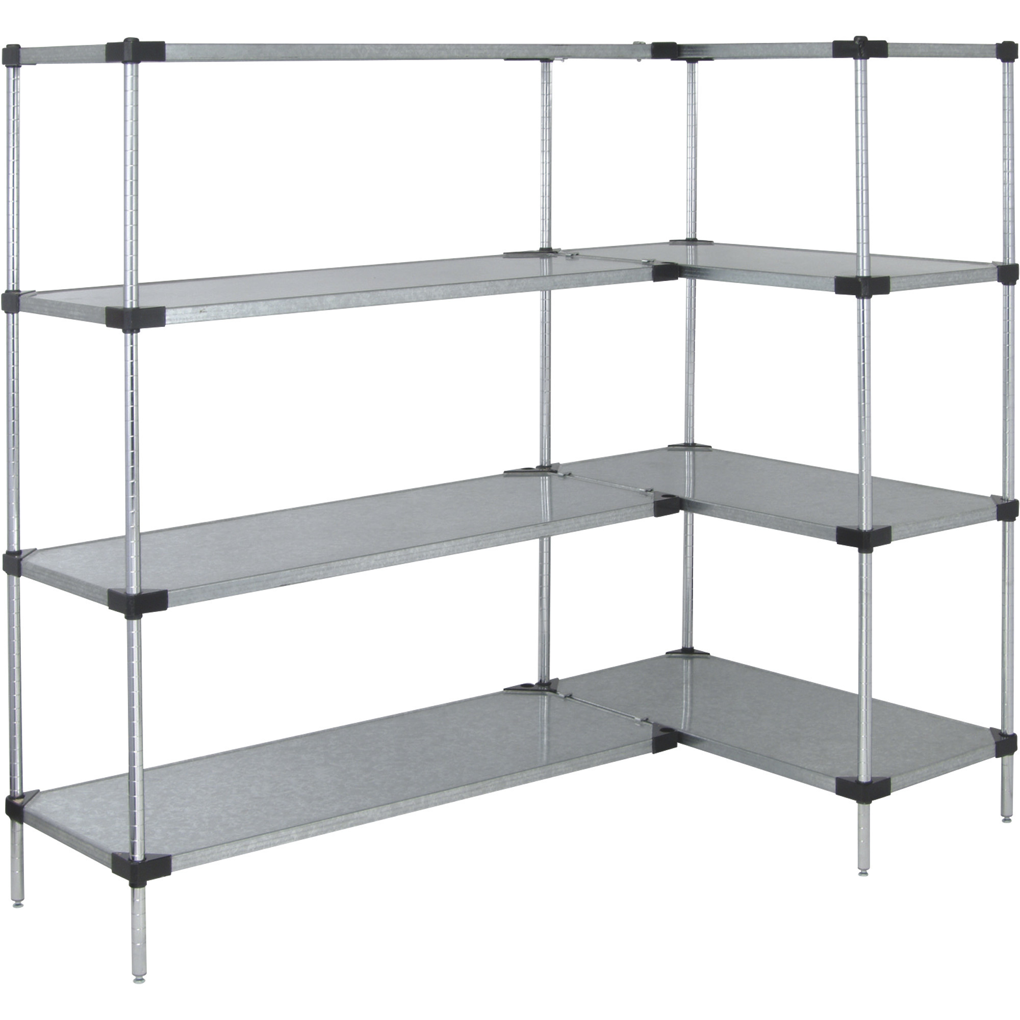 Quantum Solid Shelf Unit System, 63in.H Unit with 4 36in.W x 18in.D Shelves, Model# WR63-1836SG