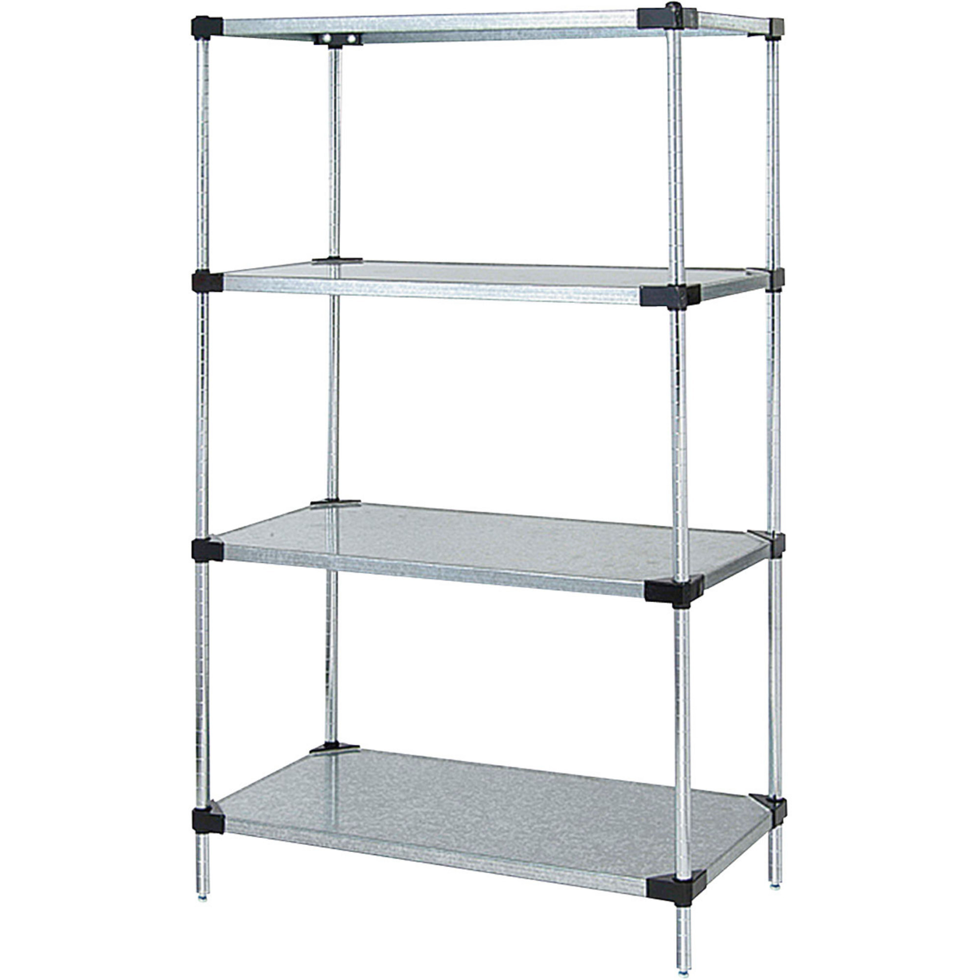 Quantum Solid Shelf Unit System, 63in.H Unit with 4 48in.W x 18in.D Shelves, Model# WR63-1848SG