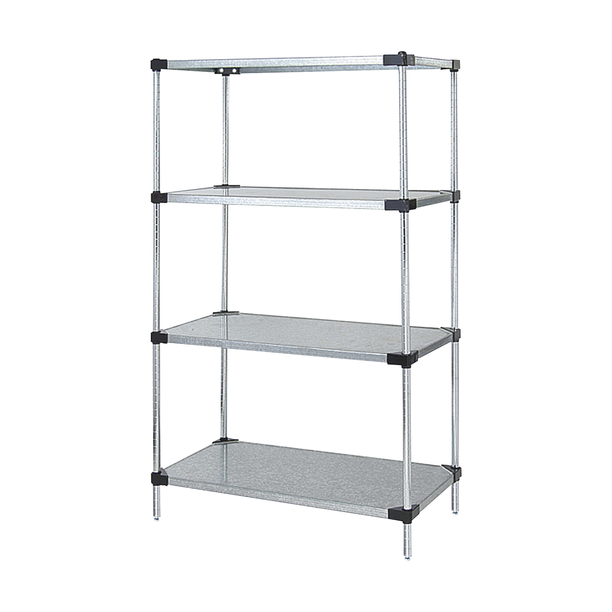 Quantum Solid Shelf Unit System, 63in.H Unit with 4 48in.W x 24in.D Shelves, Model# WR63-2448SG