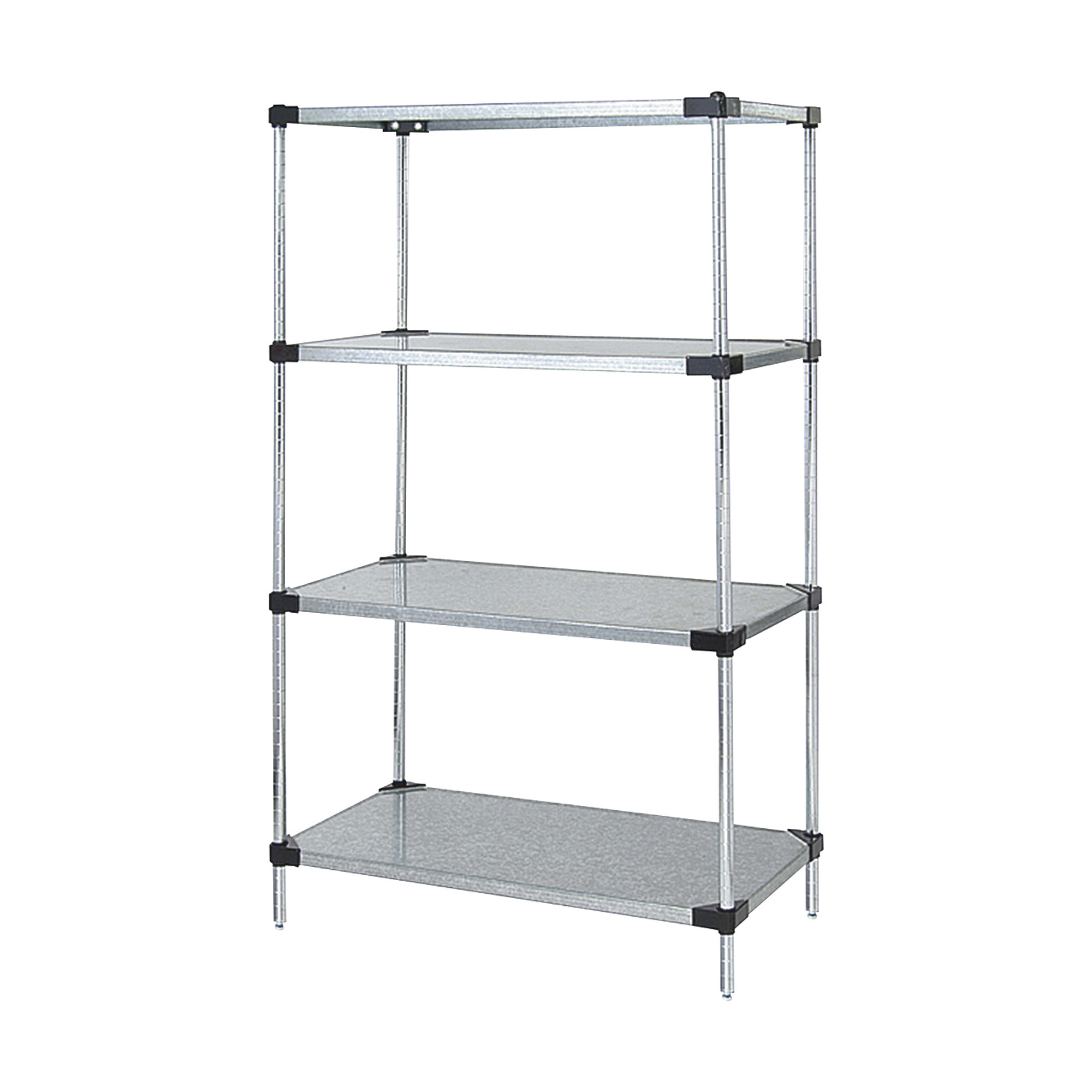 Quantum Solid Shelf Unit System, 86in.H Unit with 4 60in.W x 24in.D Shelves, Model# WR86-2460SG
