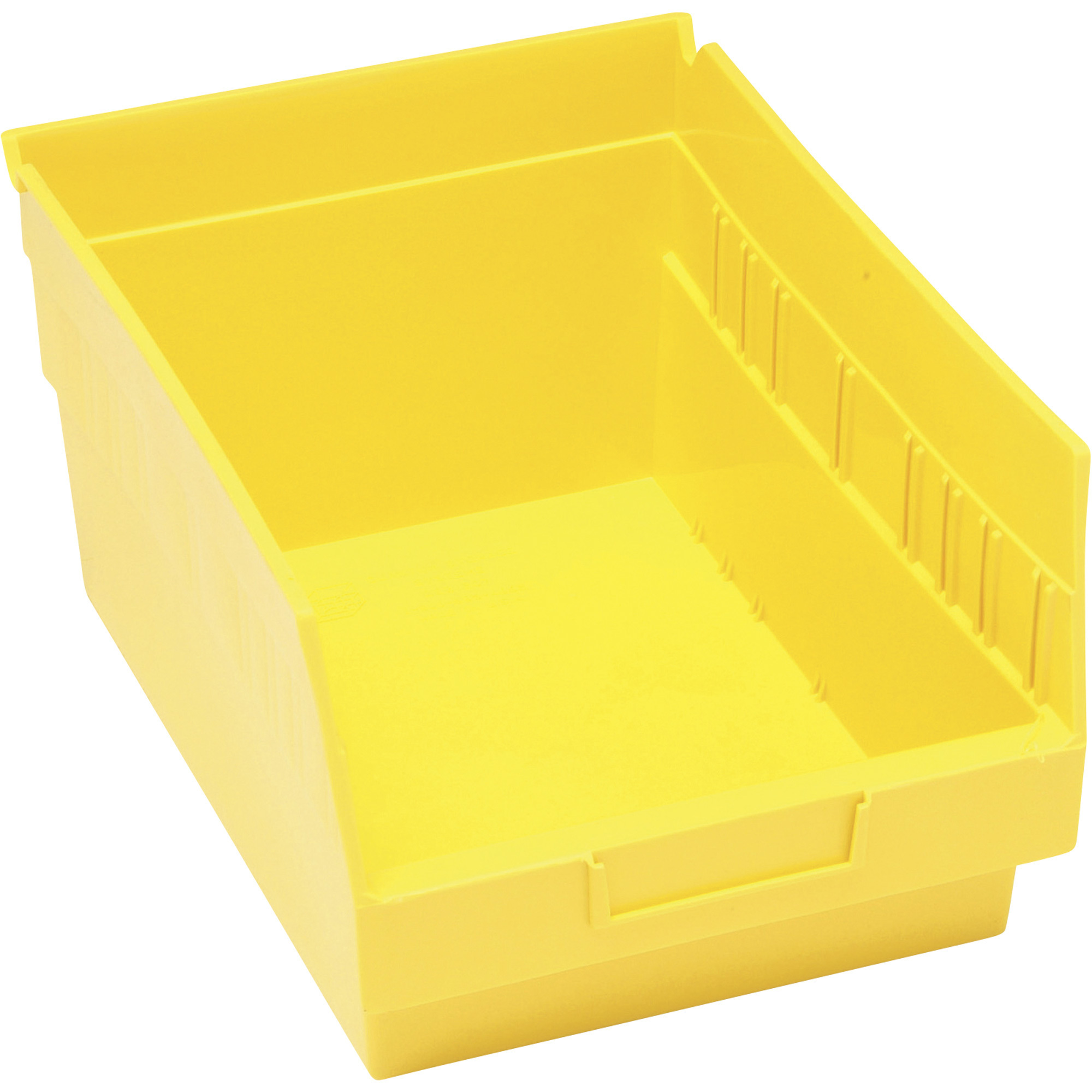 Quantum Storage Store-More 6in. Shelf Bin, 11 5/8in.L x 8 3/8in.W x 6in.H Size, Yellow, Carton of 20, Model# QSB207YLCS