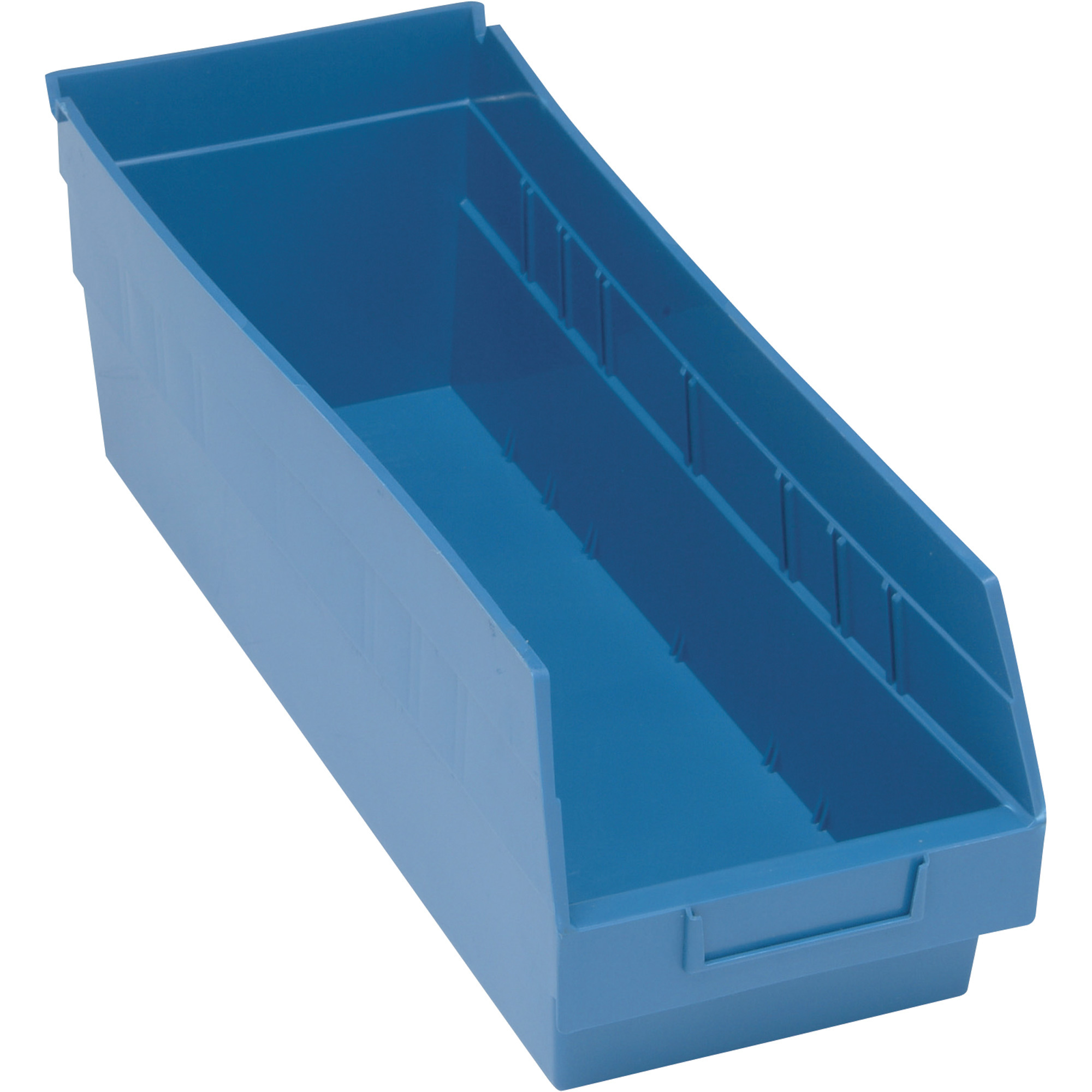 Quantum Storage Store-More 6in. Shelf Bin, 17 7/8in.L x 6 5/8in.W x 6in.H Size, Blue, Carton of 20, Model# QSB204BLCS