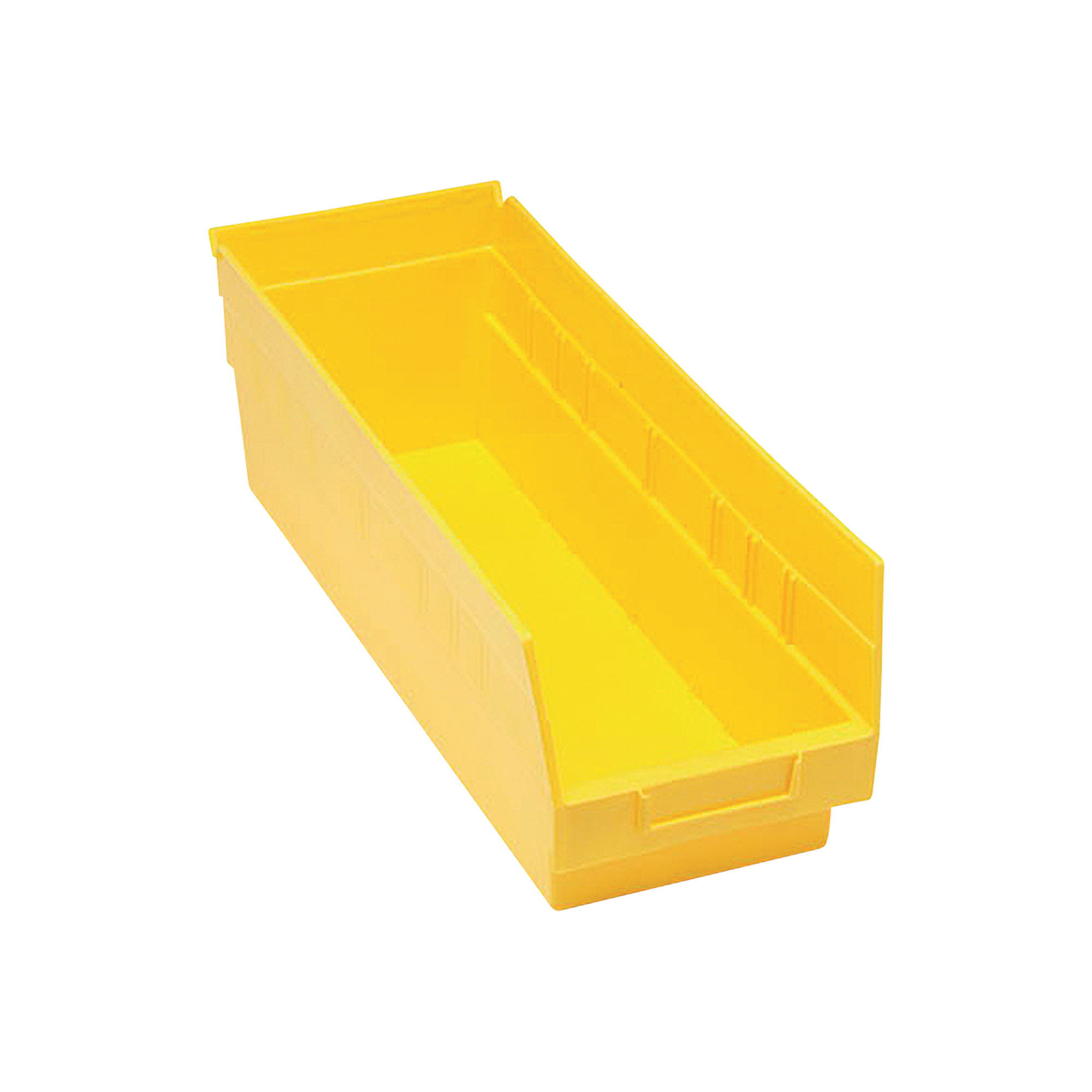 Quantum Storage Store-More 6in. Shelf Bin, 17 7/8in.L x 6 5/8in.W x 6in.H Size, Yellow, Carton of 20, Model# QSB204YLCS