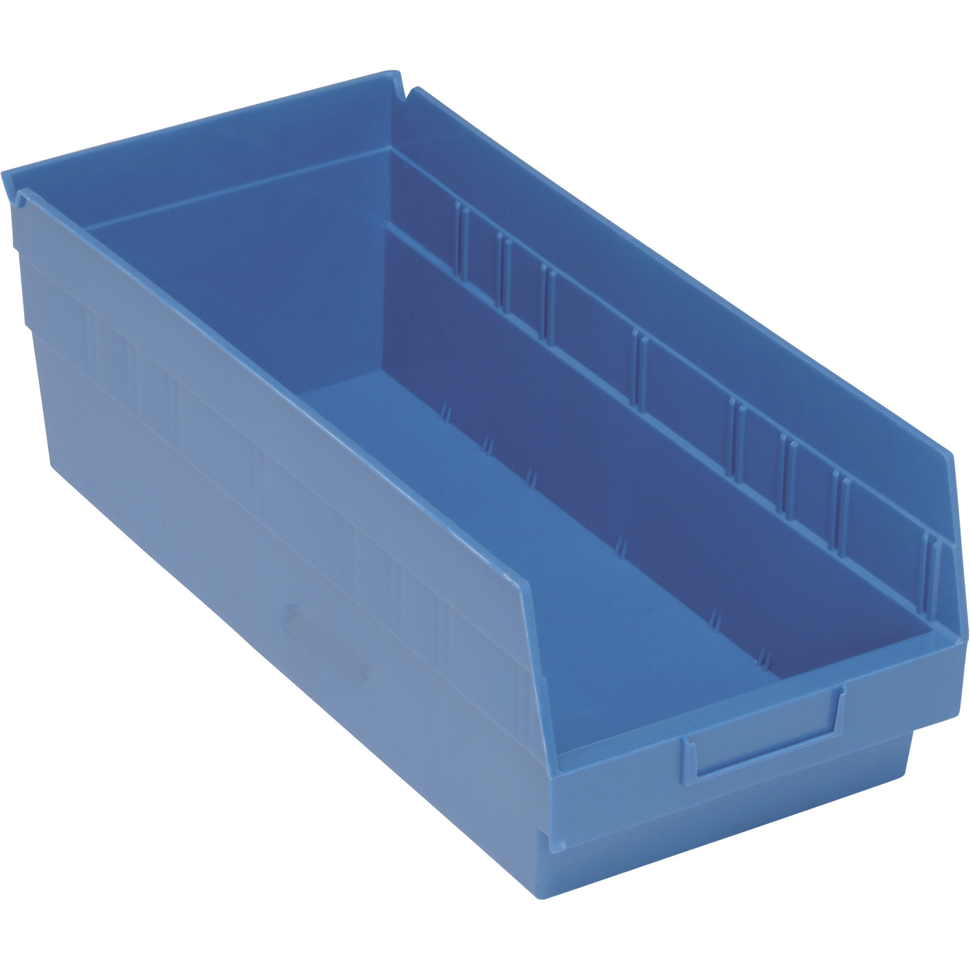 Quantum Storage Store-More 6in. Shelf Bin, 17 7/8in.L x 8 3/8in.W x 6in.H Size, Blue, Carton of 10, Model# QSB208BLCS
