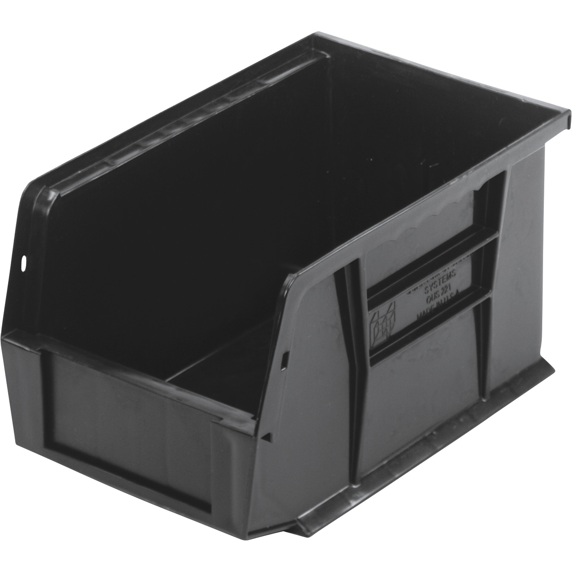 Quantum Storage Heavy-Duty Ultra Stacking Bins, 9 1/4in. x 6in. x 5in. Size, Black, Carton of 12, Model# QUS221BKCS