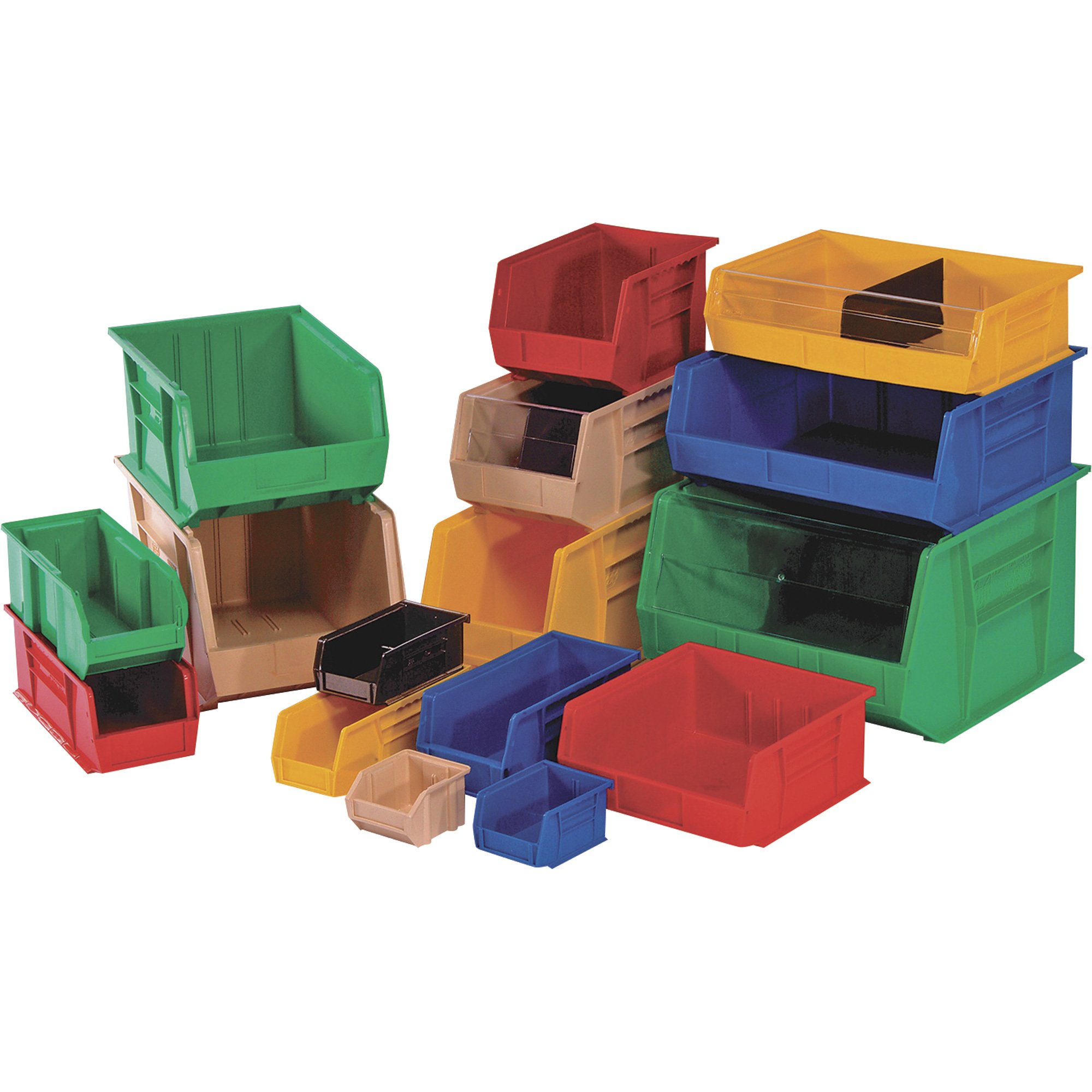 Quantum Storage Heavy-Duty Ultra Stacking Bins — 13 5/8in. x 8 1/4in. x 6in. Size, Carton of 12