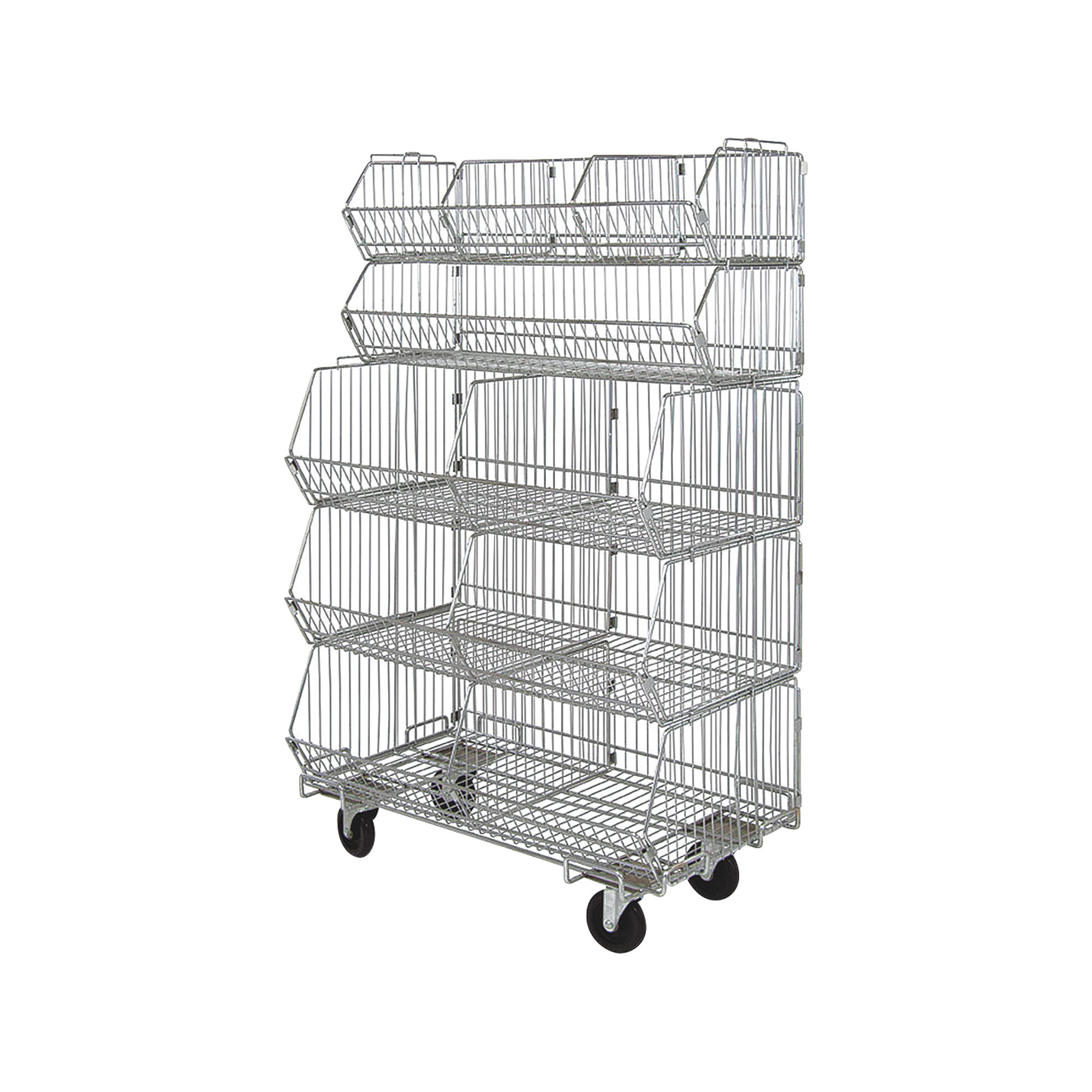 Quantum Storage Mobile Basket Unit, 36in.W x 24in.D x 69in.H, Model# M2436BC6C